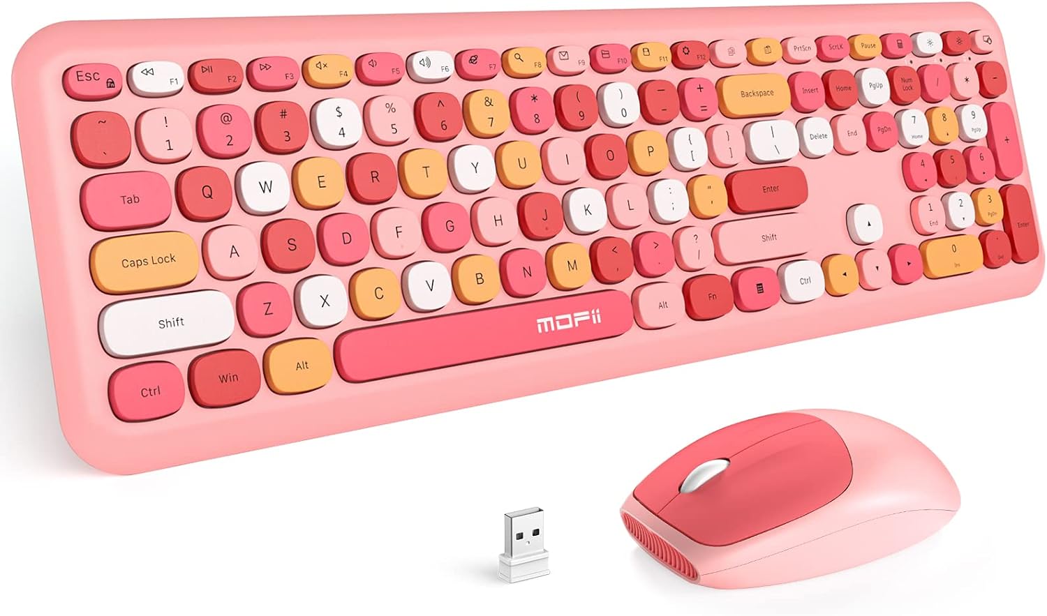 KIT INALÁMBRICO DE TECLADO Y MOUSE MOFII 110 TECLAS COLOR VERDE - 1