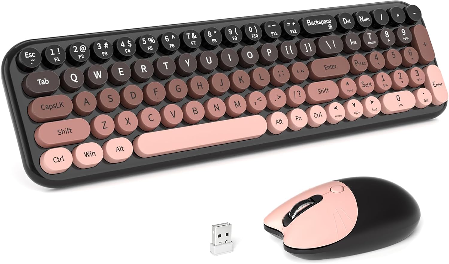 KIT DE TECLADO Y MOUSE CON CABLE MOFII RETRO TYPEWRITER USB TAMAÑO COMPLETO NEGRO Y AZUL - 1