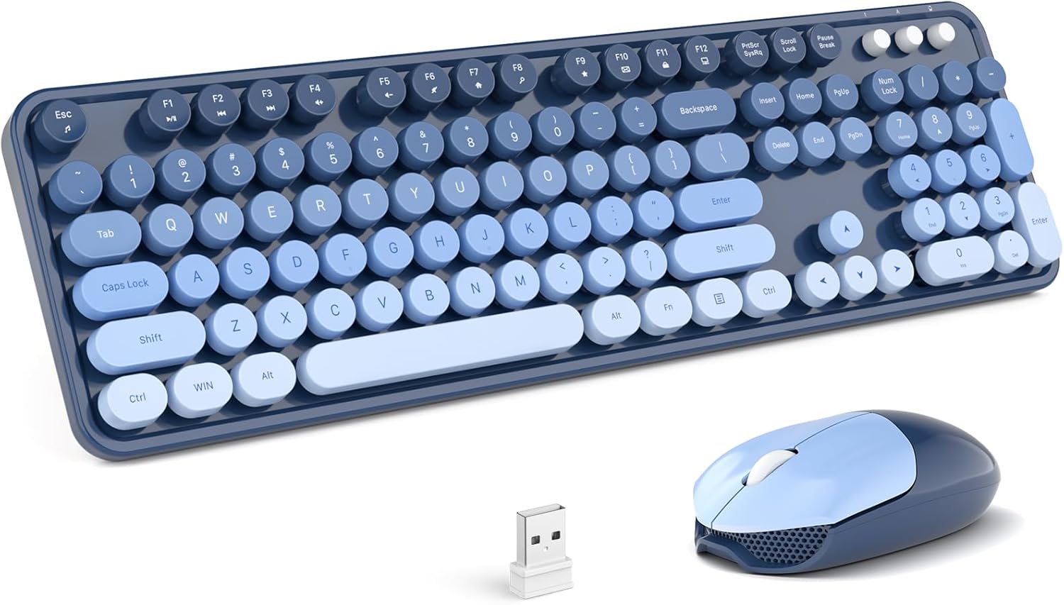 KIT DE TECLADO Y MOUSE INALÁMBRICO MOFII MODELO SEA BLUE GRADIENT - 1