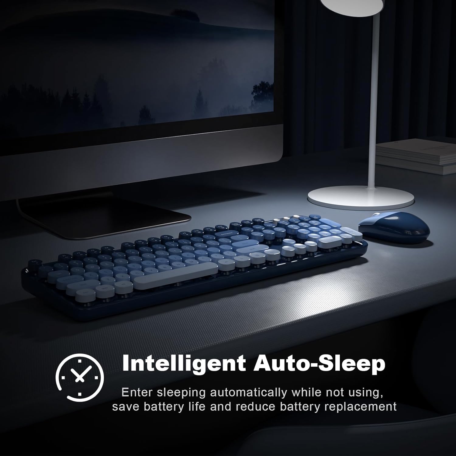 KIT DE TECLADO Y MOUSE INALÁMBRICO MOFII MODELO SEA BLUE GRADIENT - 4