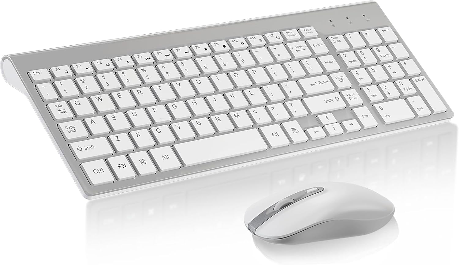 KIT INALÁMBRICO DE TECLADO Y MOUSE CIMETECH KF10-TM002 PLATA BLANCO - 1