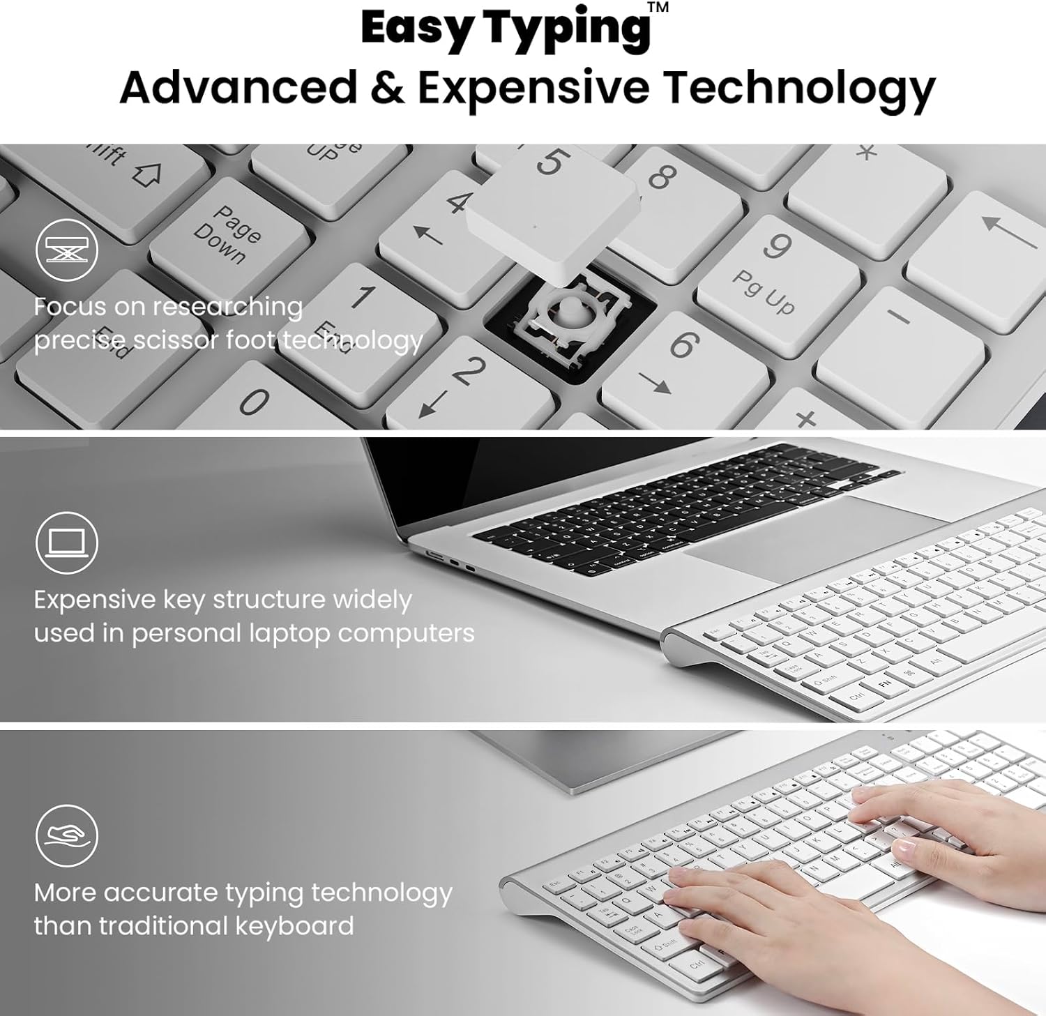 KIT INALÁMBRICO DE TECLADO Y MOUSE CIMETECH KF10-TM002 PLATA BLANCO - 4