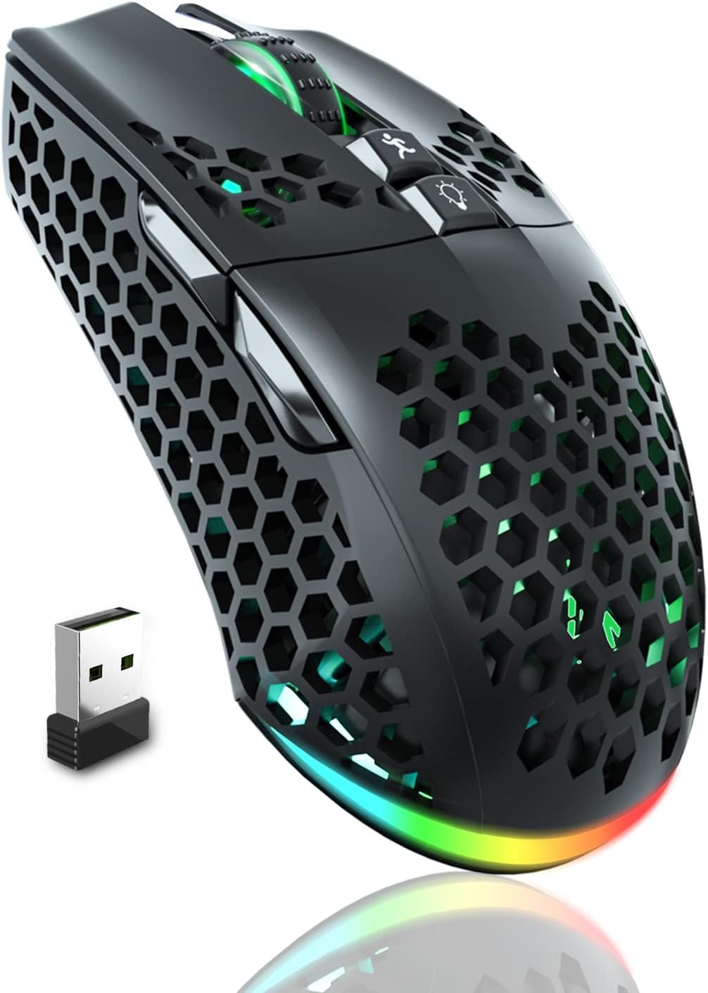 MOUSE GAMER SOLAKAKA SM600 INALÁMBRICO CON CONEXIÓN TRI-MODO Y LUZ RGB - 1
