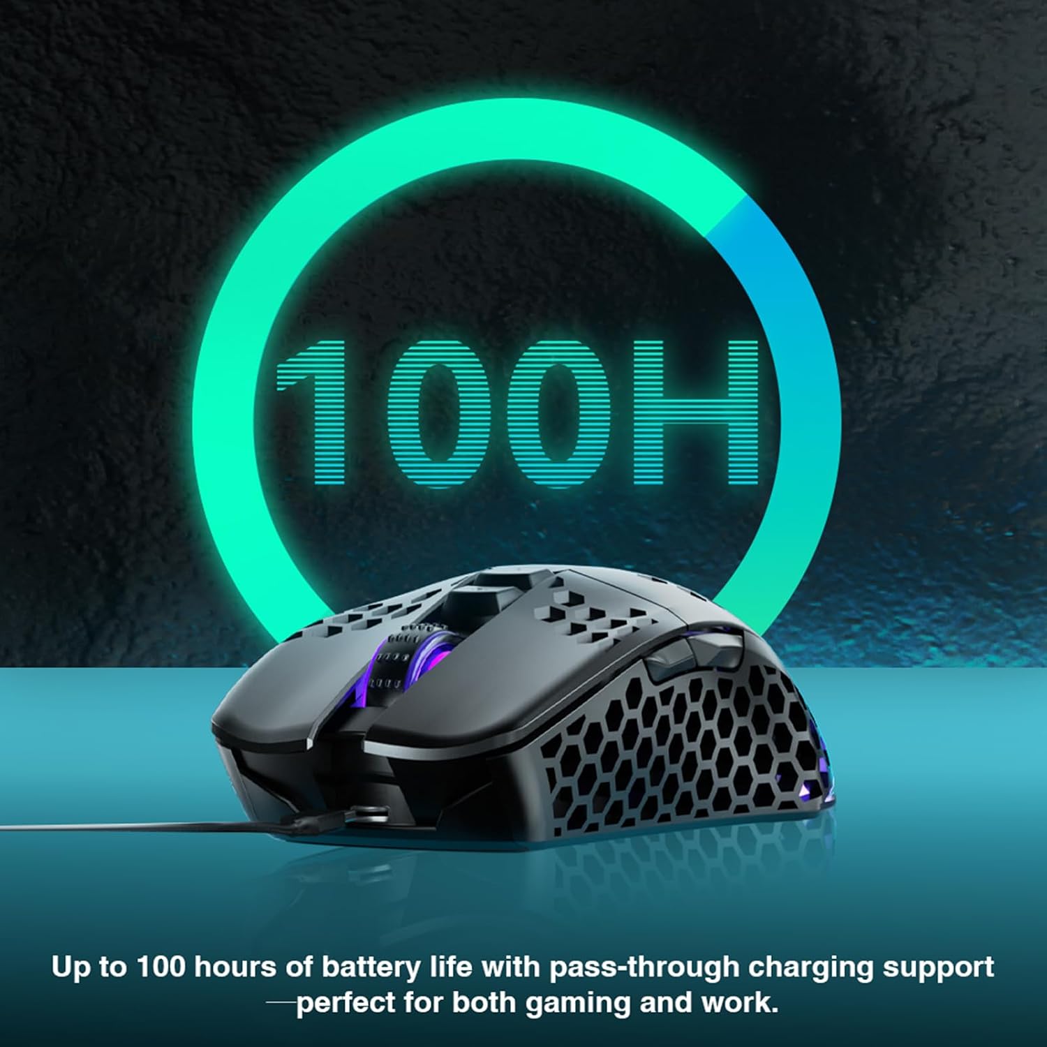 MOUSE GAMER SOLAKAKA SM600 INALÁMBRICO CON CONEXIÓN TRI-MODO Y LUZ RGB - 5
