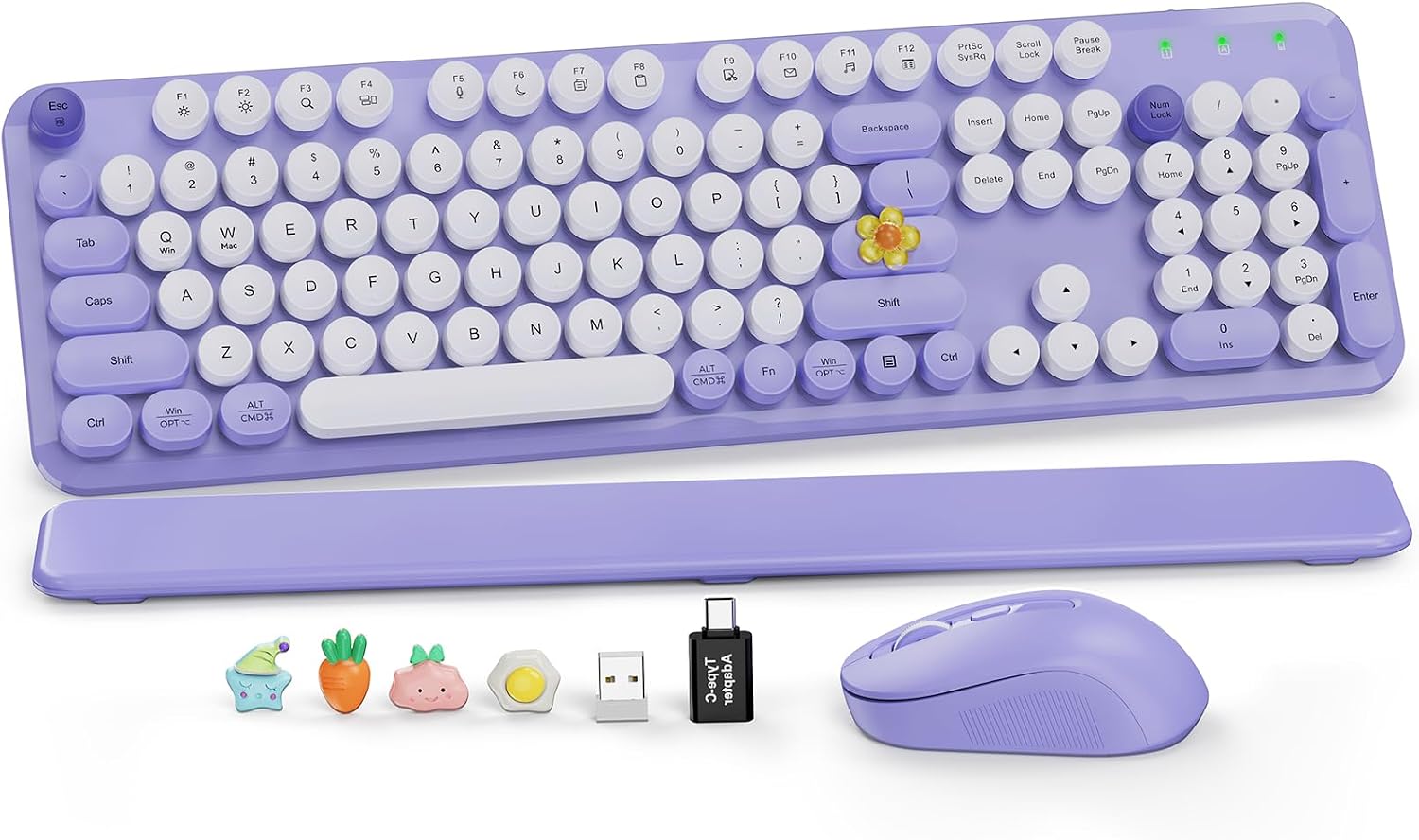 KIT INALÁMBRICO TECLADO Y MOUSE SABLUTE MORADO CON REPOSAMUÑECAS MAGNÉTICO - 1