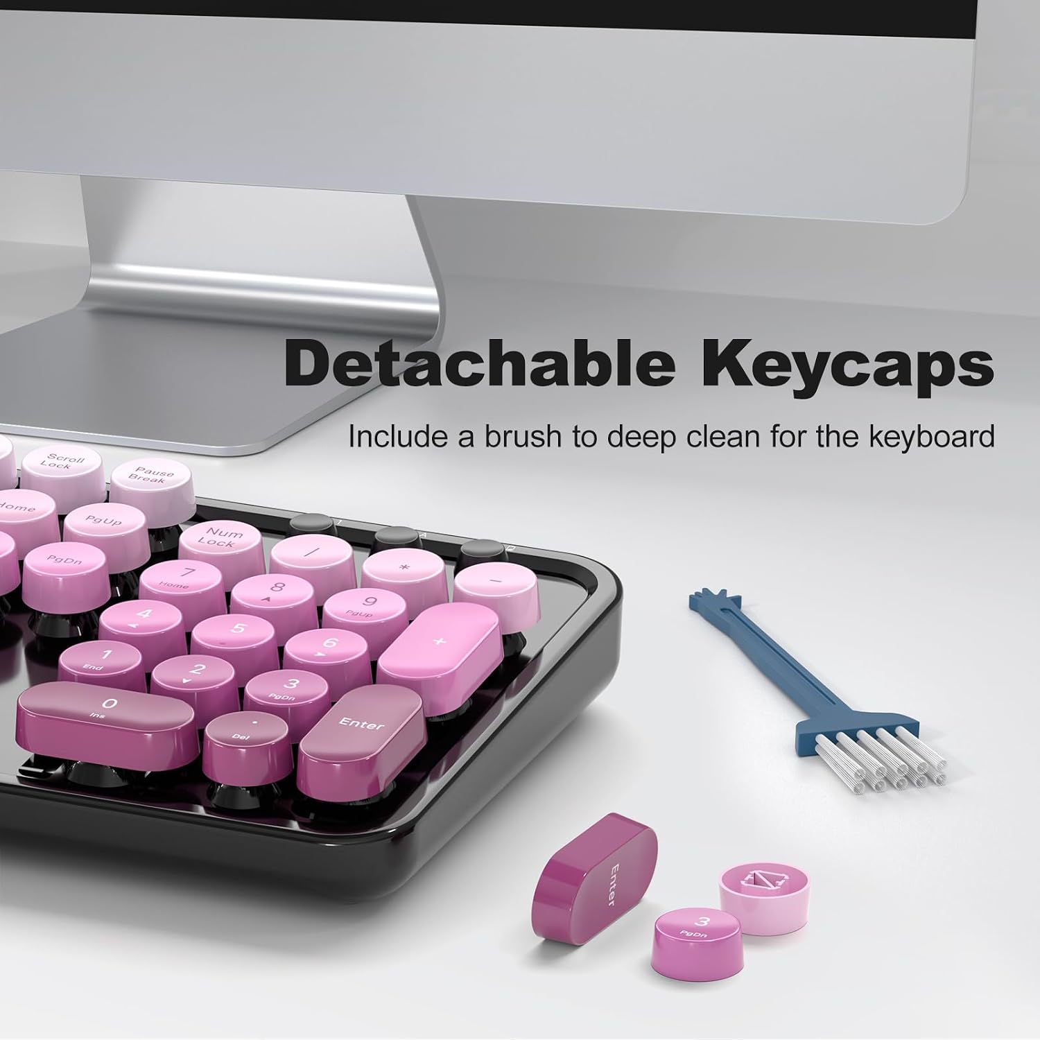 KIT DE TECLADO Y MOUSE INALÁMBRICO MOFII FULL SIZE 2.4G NEGRO CON DEGRADADO ROSA - 5