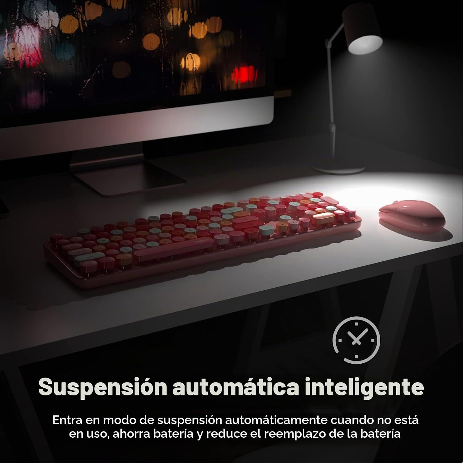 KIT DE TECLADO Y MOUSE INALÁMBRICO MOFII MODELO COLORFUL ROSA - 4