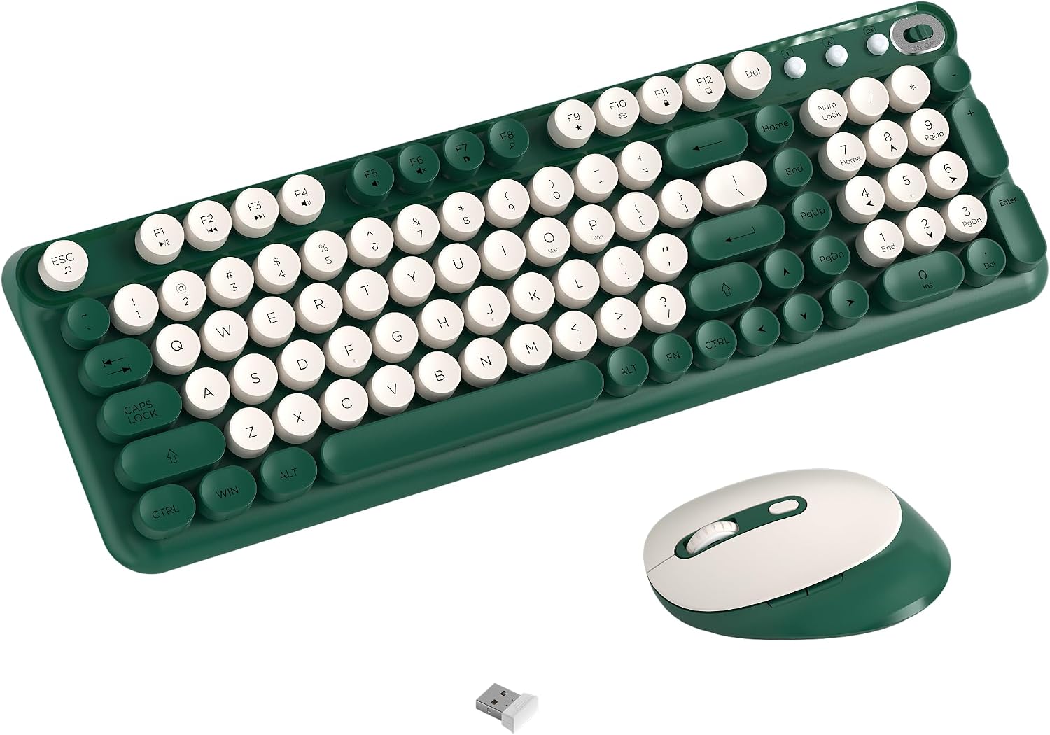 KIT INALÁMBRICO DE TECLADO Y MOUSE COVEVA VERDE - 1