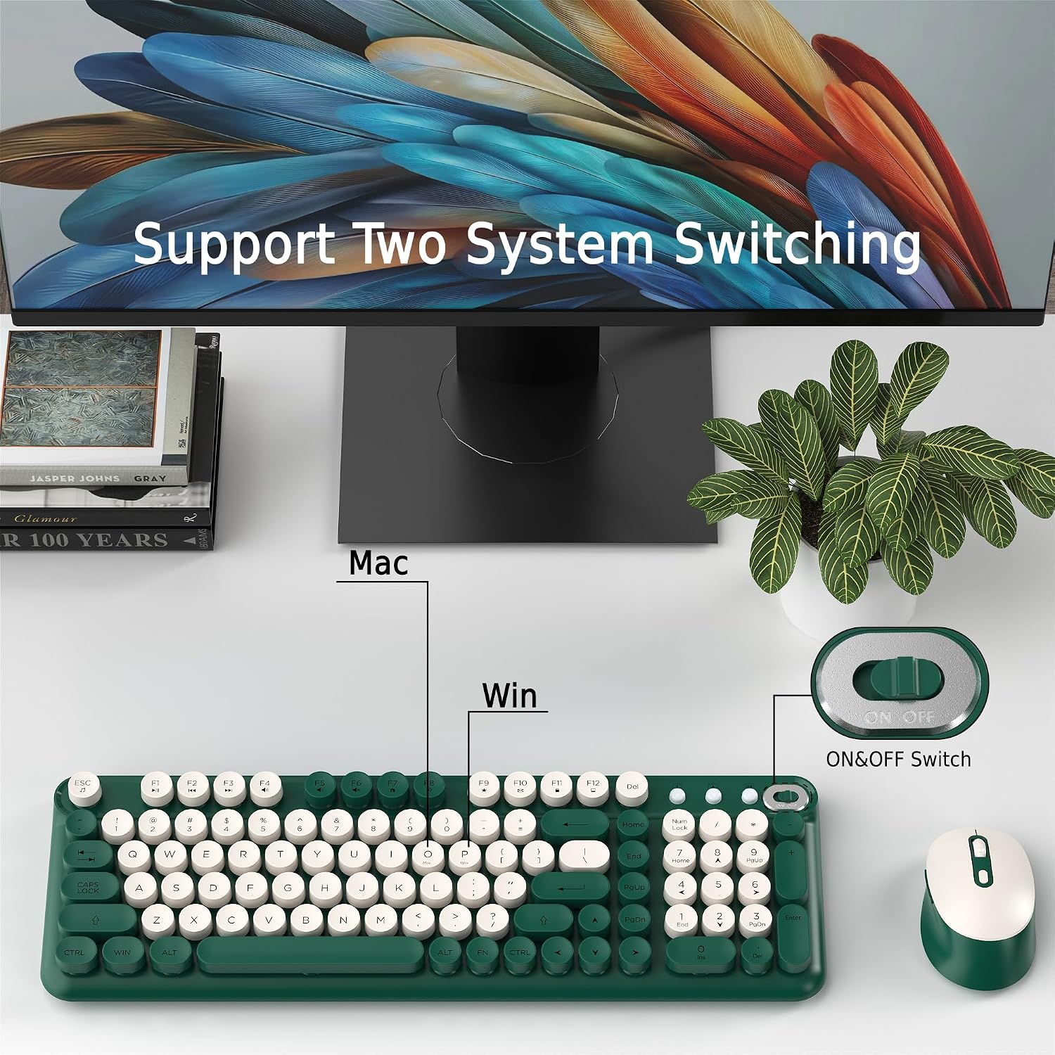 KIT INALÁMBRICO DE TECLADO Y MOUSE COVEVA VERDE - 3