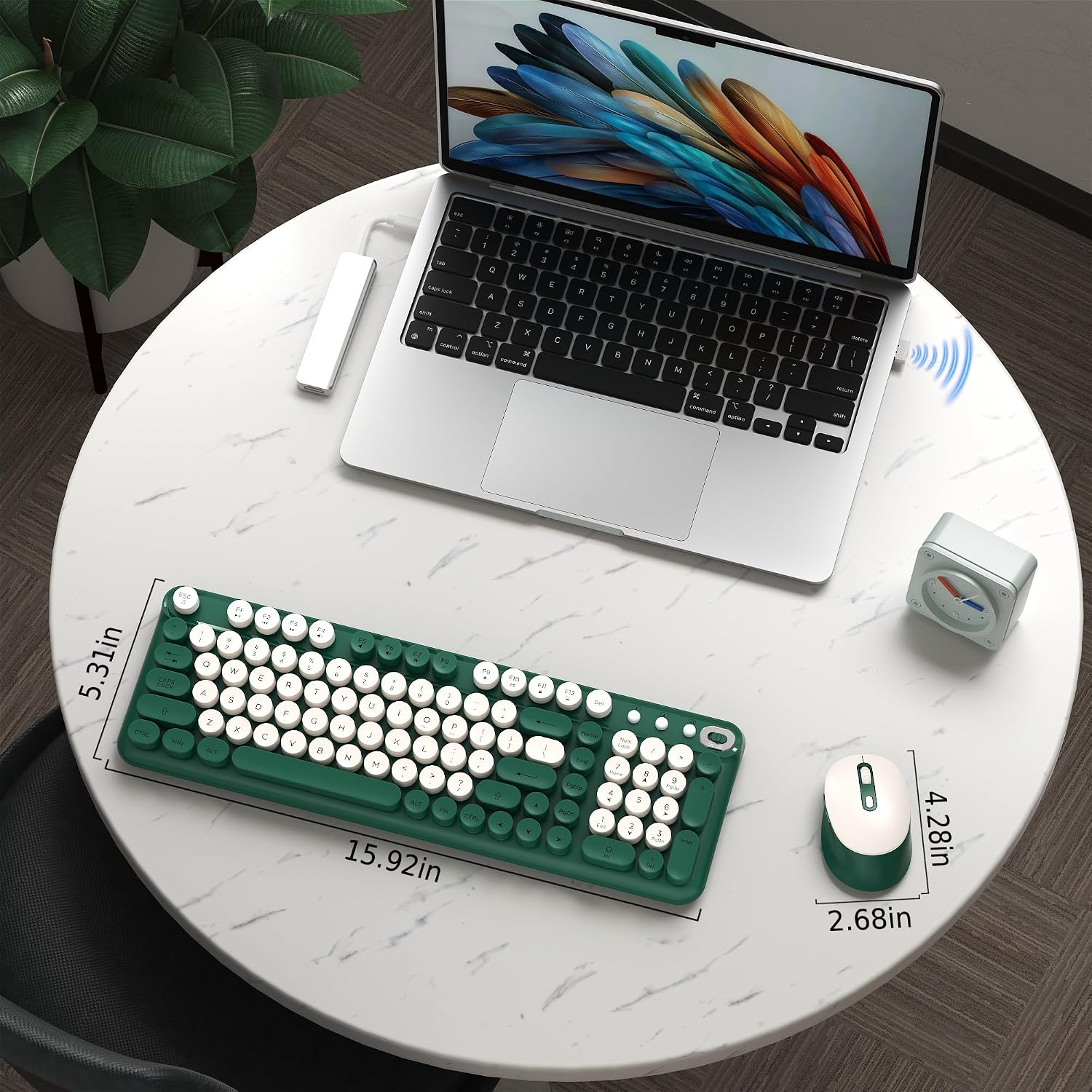 KIT INALÁMBRICO DE TECLADO Y MOUSE COVEVA VERDE - 4