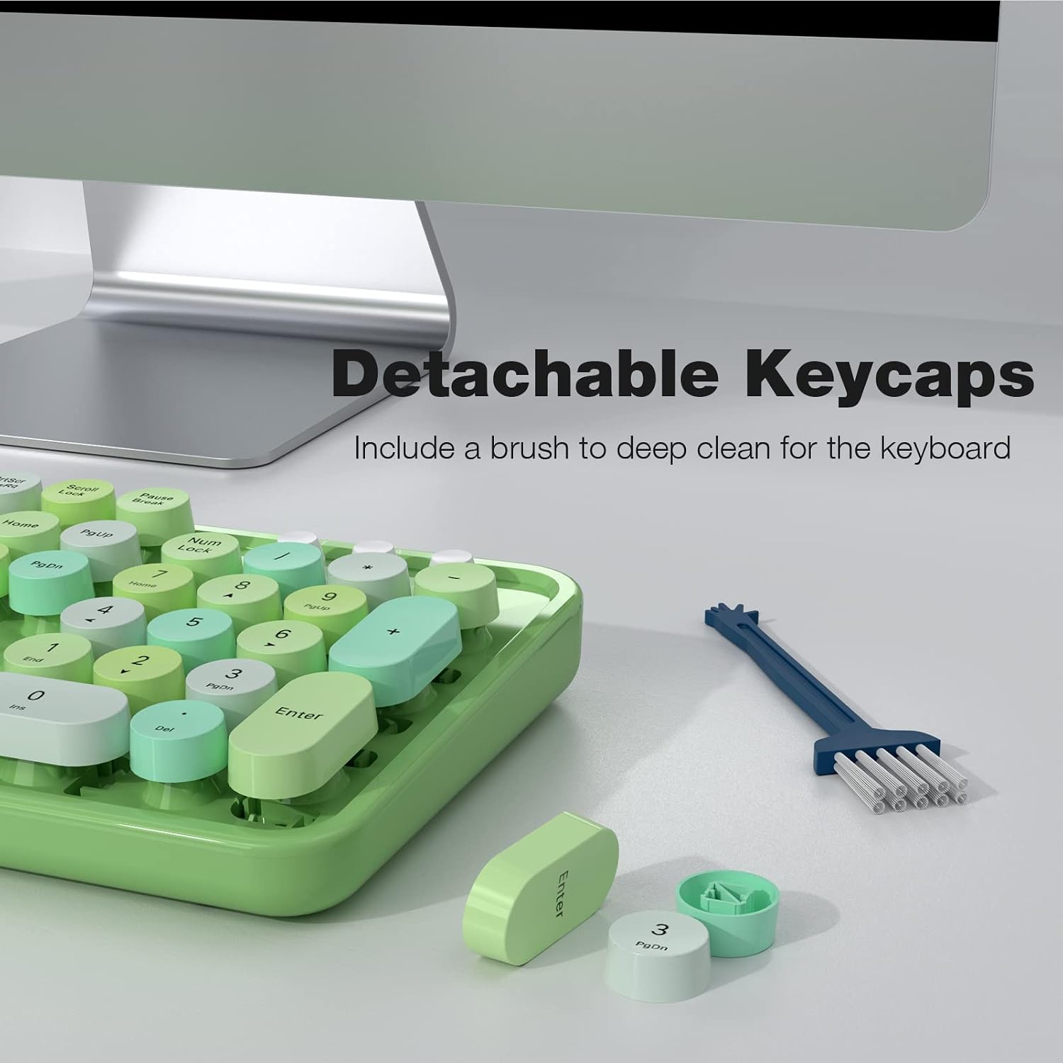 KIT DE TECLADO Y MOUSE INALÁMBRICO MOFII 2.4GHZ RETRO TAMAÑO COMPLETO VERDE - 5