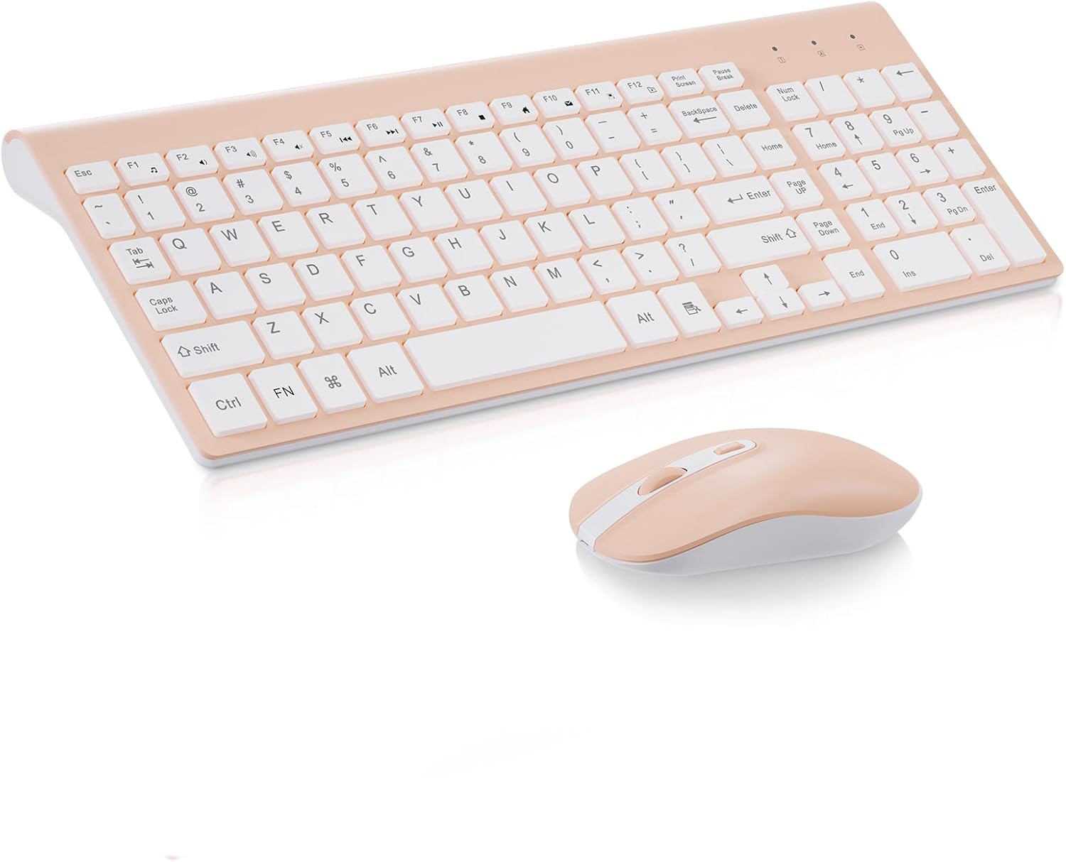 KIT DE TECLADO Y MOUSE INALÁMBRICO CIMETECH KF10-TM002 ROSA Y BLANCO - 1