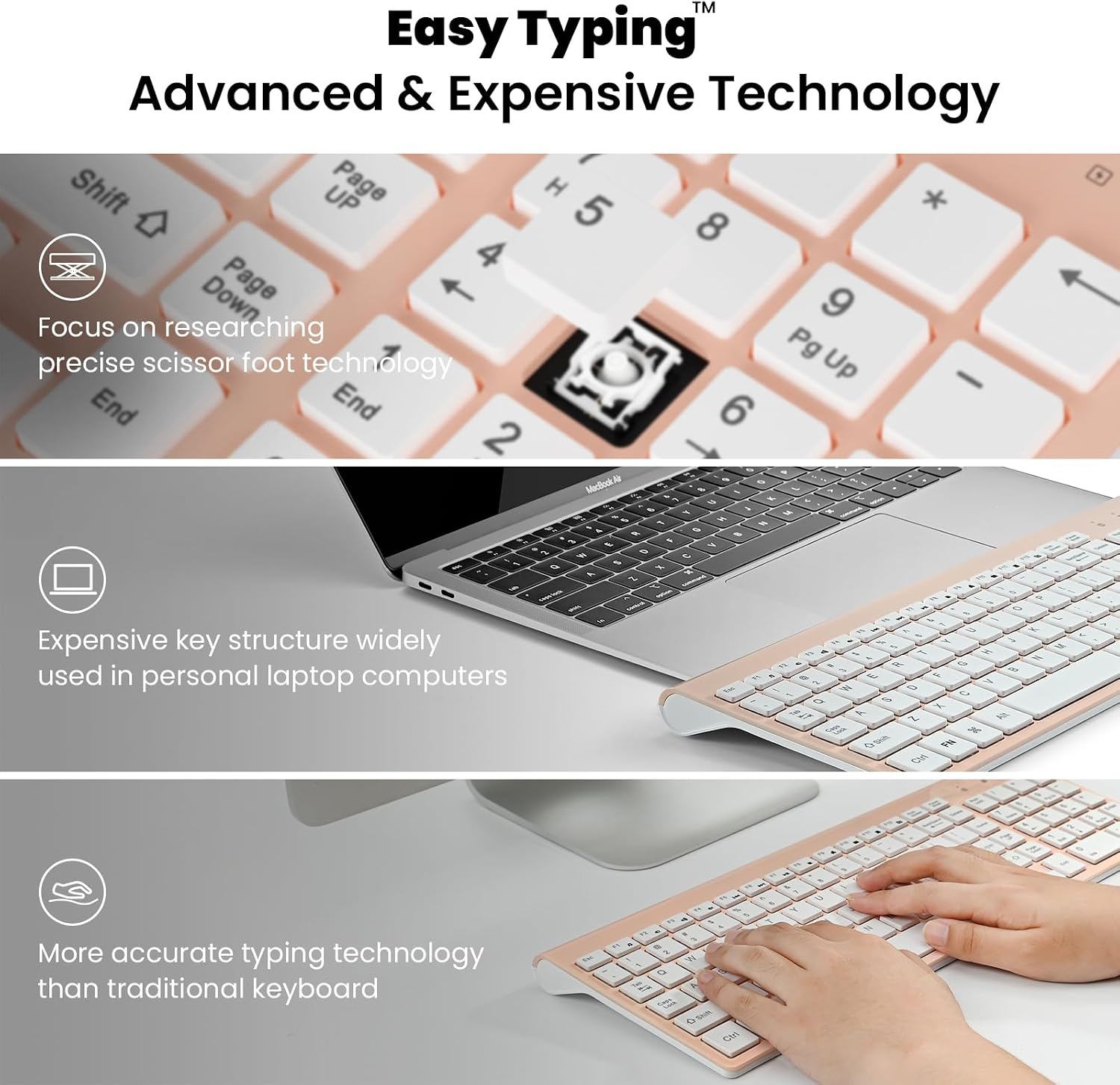 KIT DE TECLADO Y MOUSE INALÁMBRICO CIMETECH KF10-TM002 ROSA Y BLANCO - 4