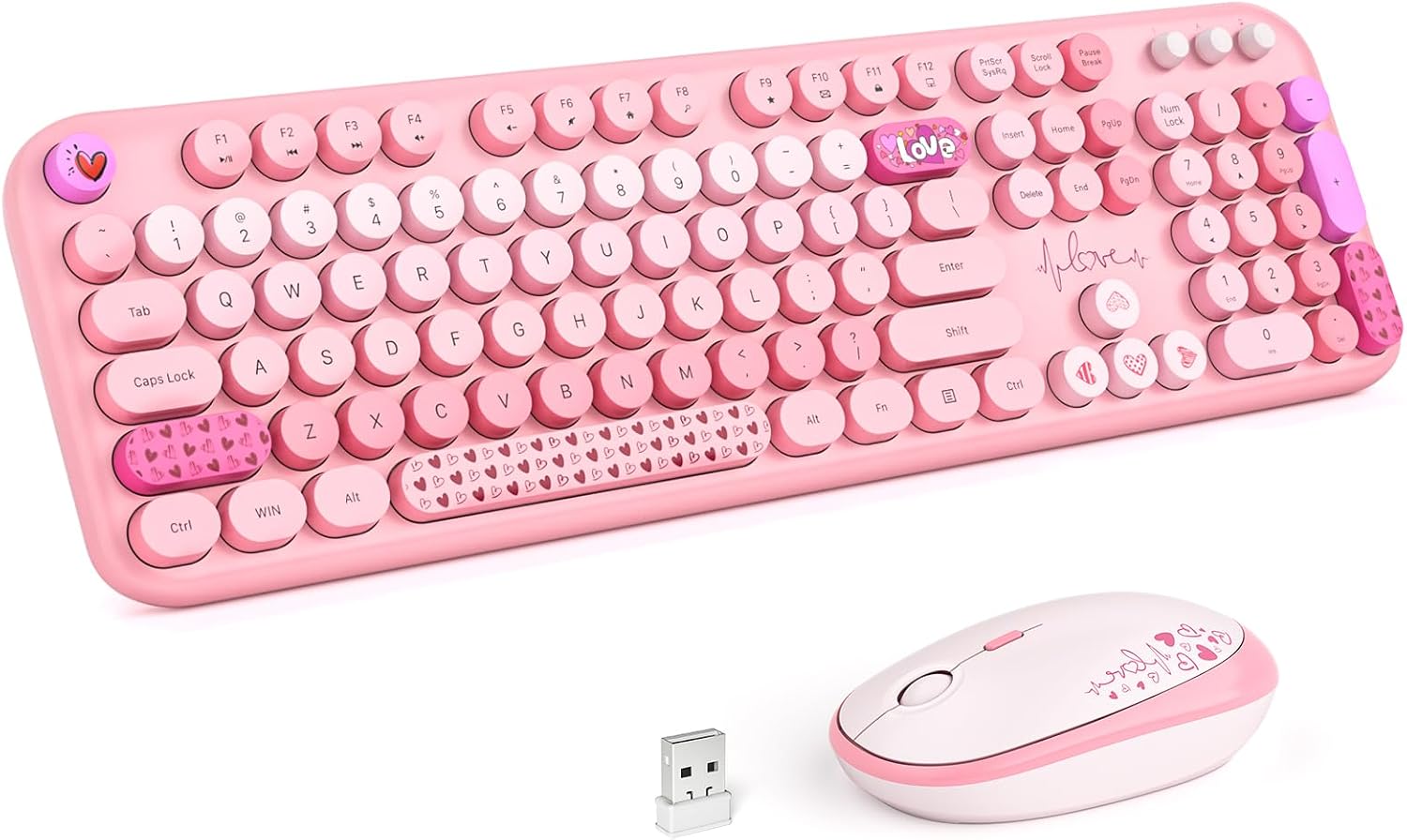 KIT DE TECLADO Y MOUSE INALÁMBRICO MOFII FULL SIZE 2.4G ROSA - 1