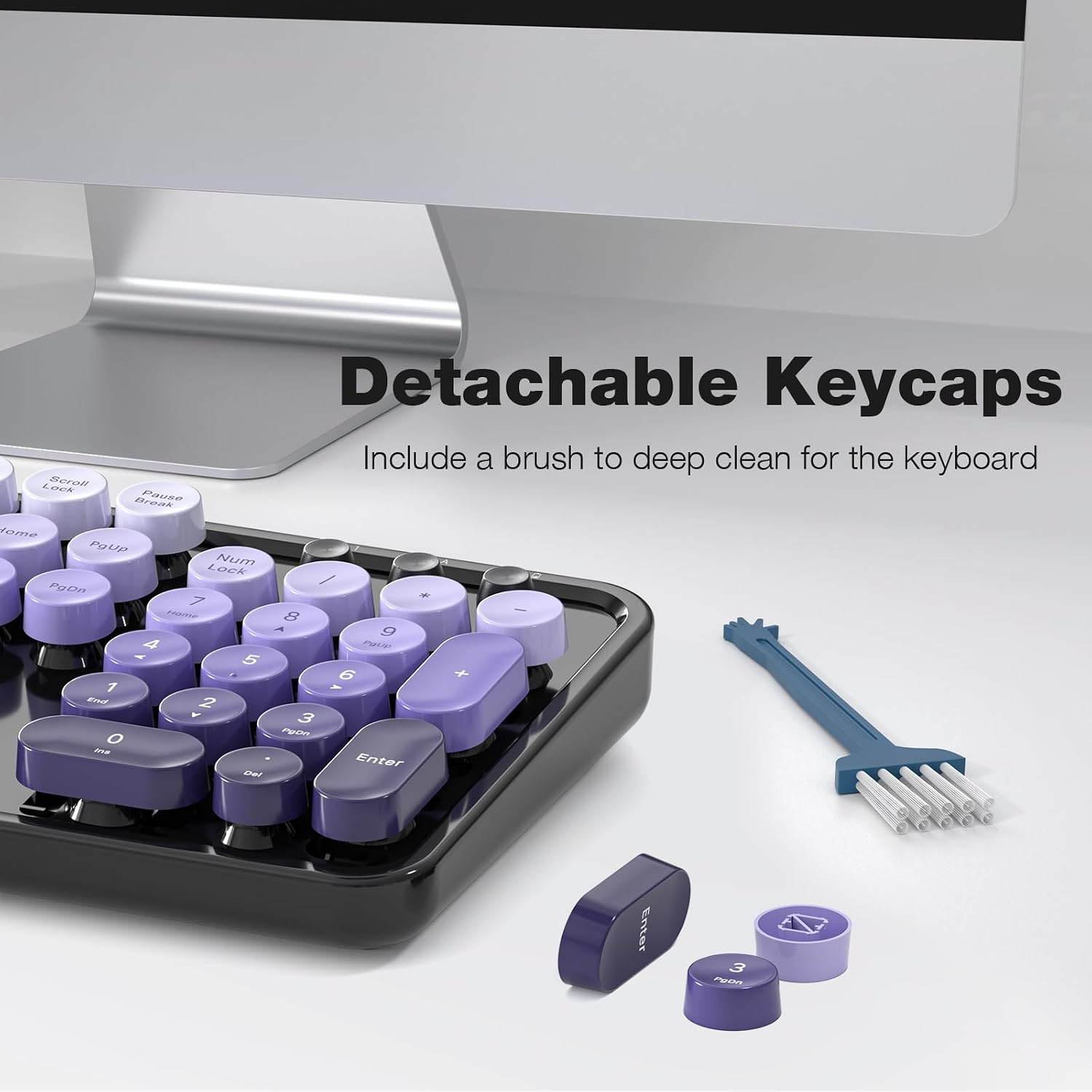 KIT DE TECLADO Y MOUSE INALÁMBRICO MOFII MODELO BLACK PURPLE GRADIENT - 5