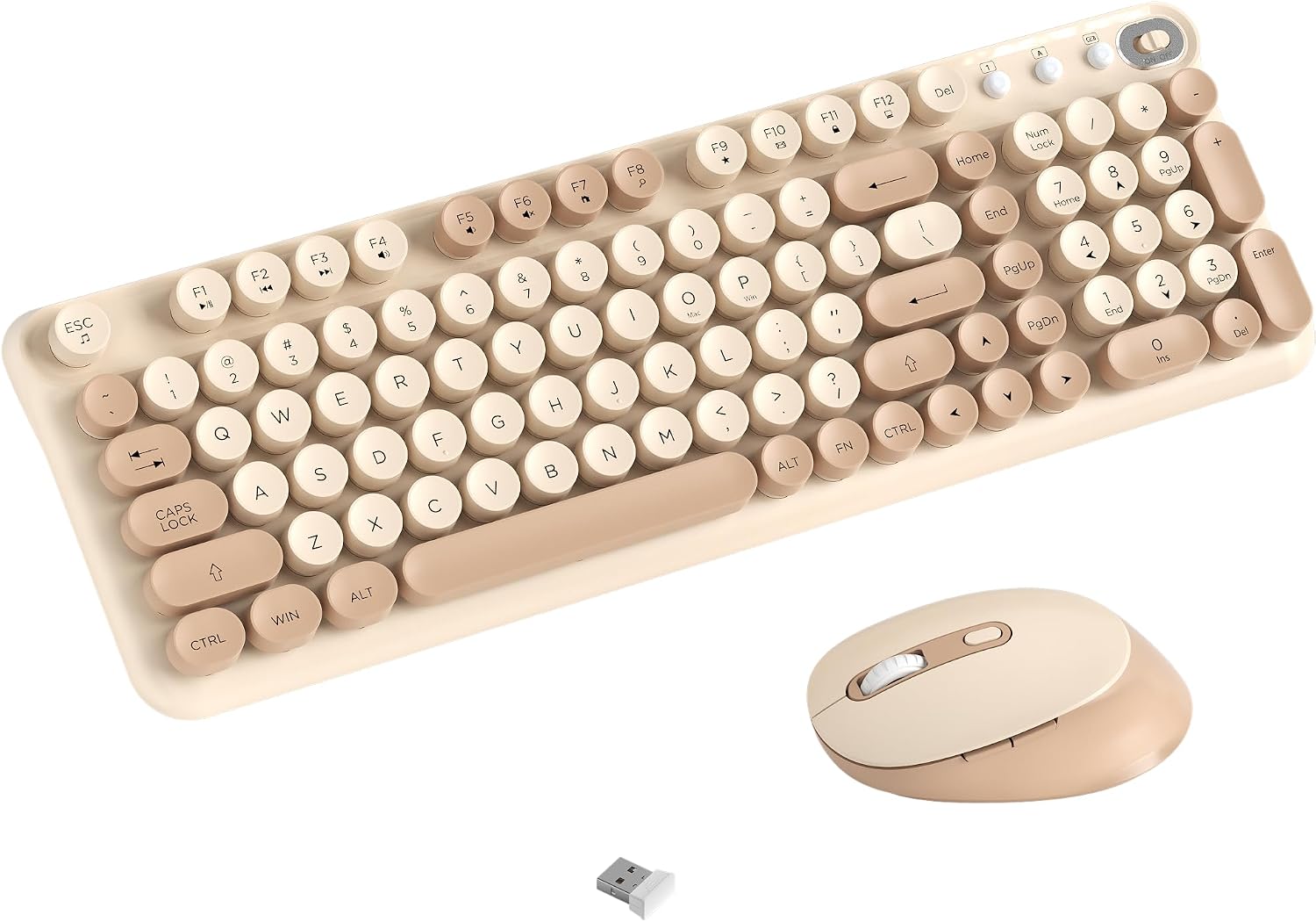 KIT INALÁMBRICO DE TECLADO Y MOUSE COVEVA MILK TEA - 1