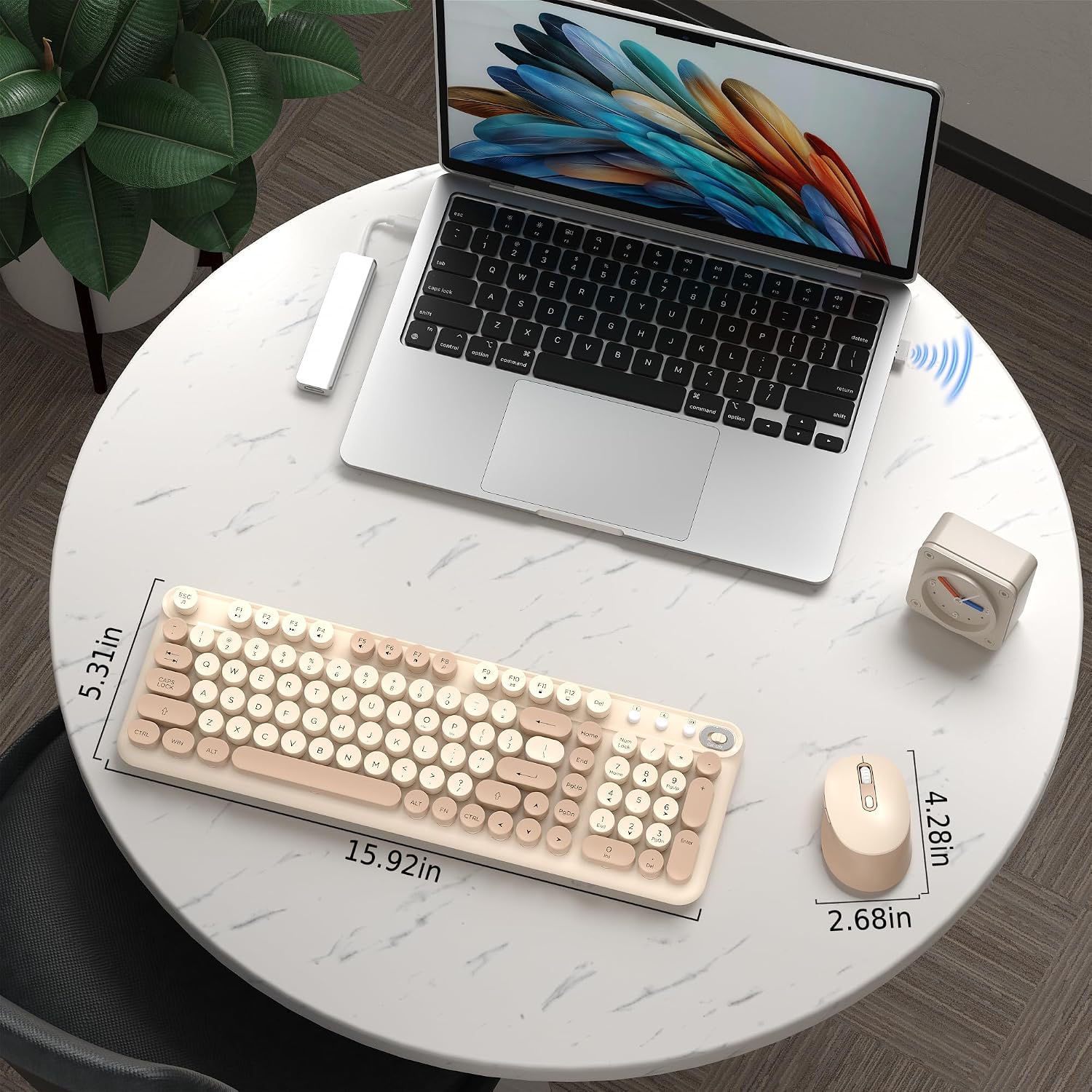 KIT INALÁMBRICO DE TECLADO Y MOUSE COVEVA MILK TEA - 4