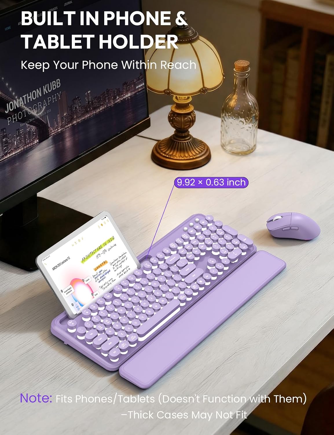 KIT INALÁMBRICO TECLADO Y MOUSE SABLUTE RETRO CON REPOSAMUÑECAS MAGNÉTICO - 4