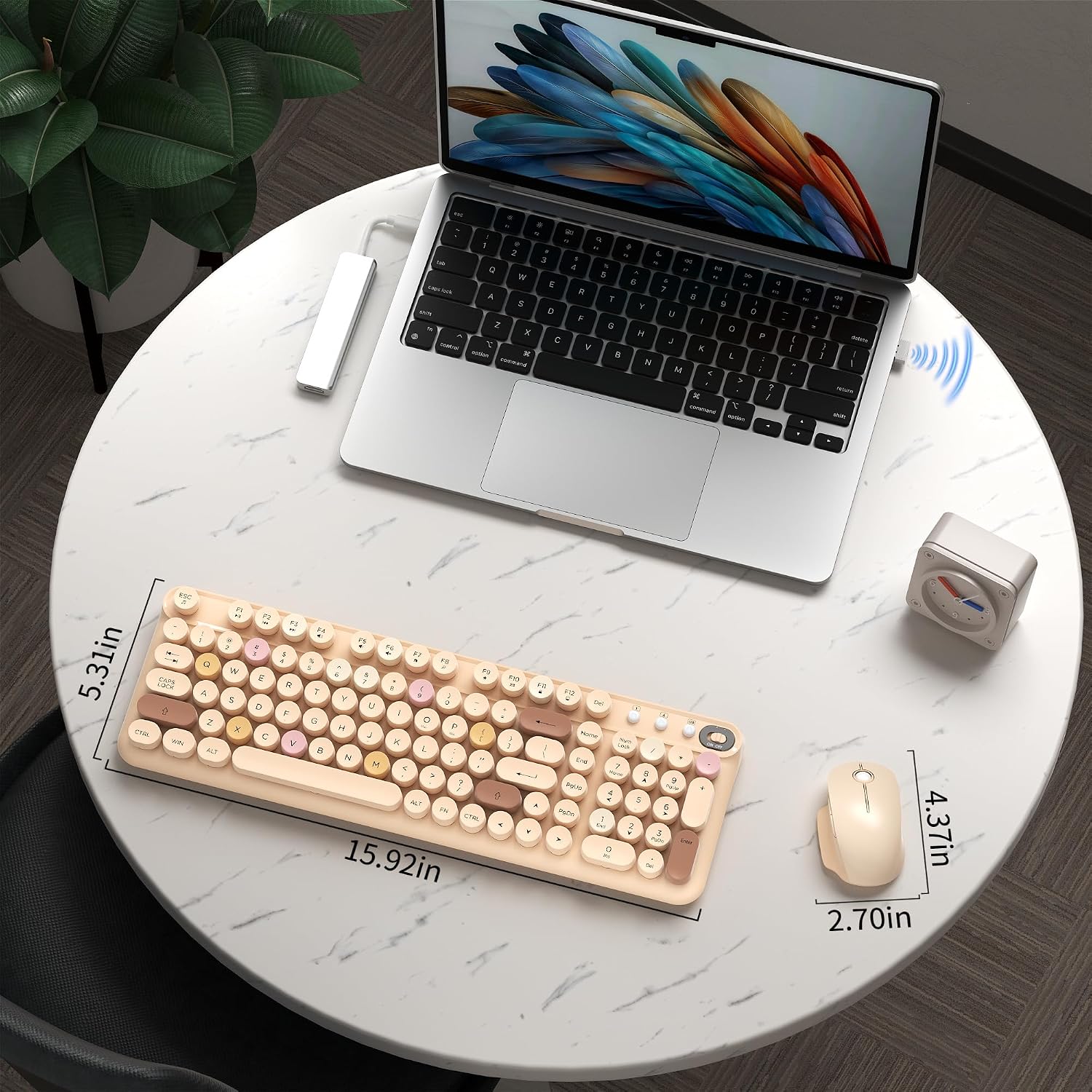 KIT INALÁMBRICO DE TECLADO Y MOUSE COVEVA MILK TEA COLORFUL - 4