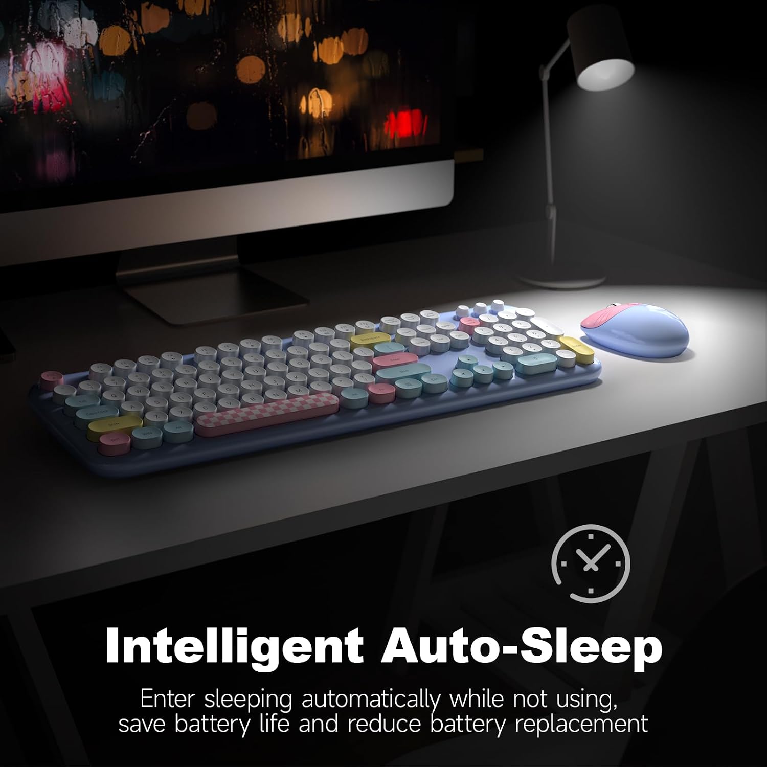 KIT INALÁMBRICO TECLADO Y MOUSE MOFII 2.4G RETRO CON TECLADO NUMÉRICO Y MOUSE AMBIDIESTRO - 4