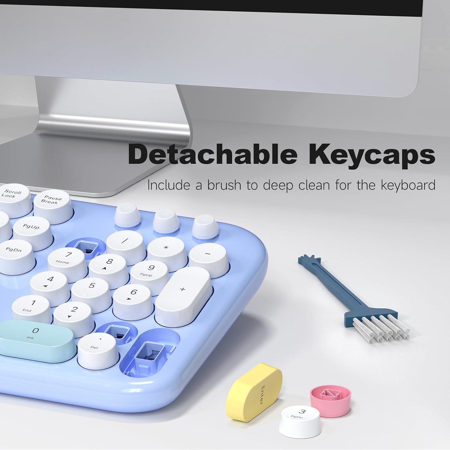 KIT INALÁMBRICO TECLADO Y MOUSE MOFII 2.4G RETRO CON TECLADO NUMÉRICO Y MOUSE AMBIDIESTRO - 5