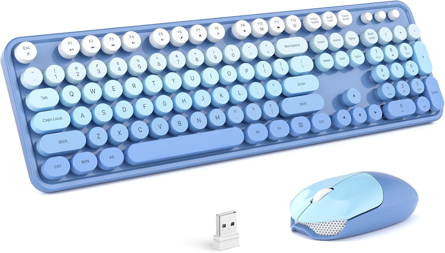 KIT INALÁMBRICO DE TECLADO Y MOUSE MOFII FULL SIZE AZUL DEGRADADO - 1