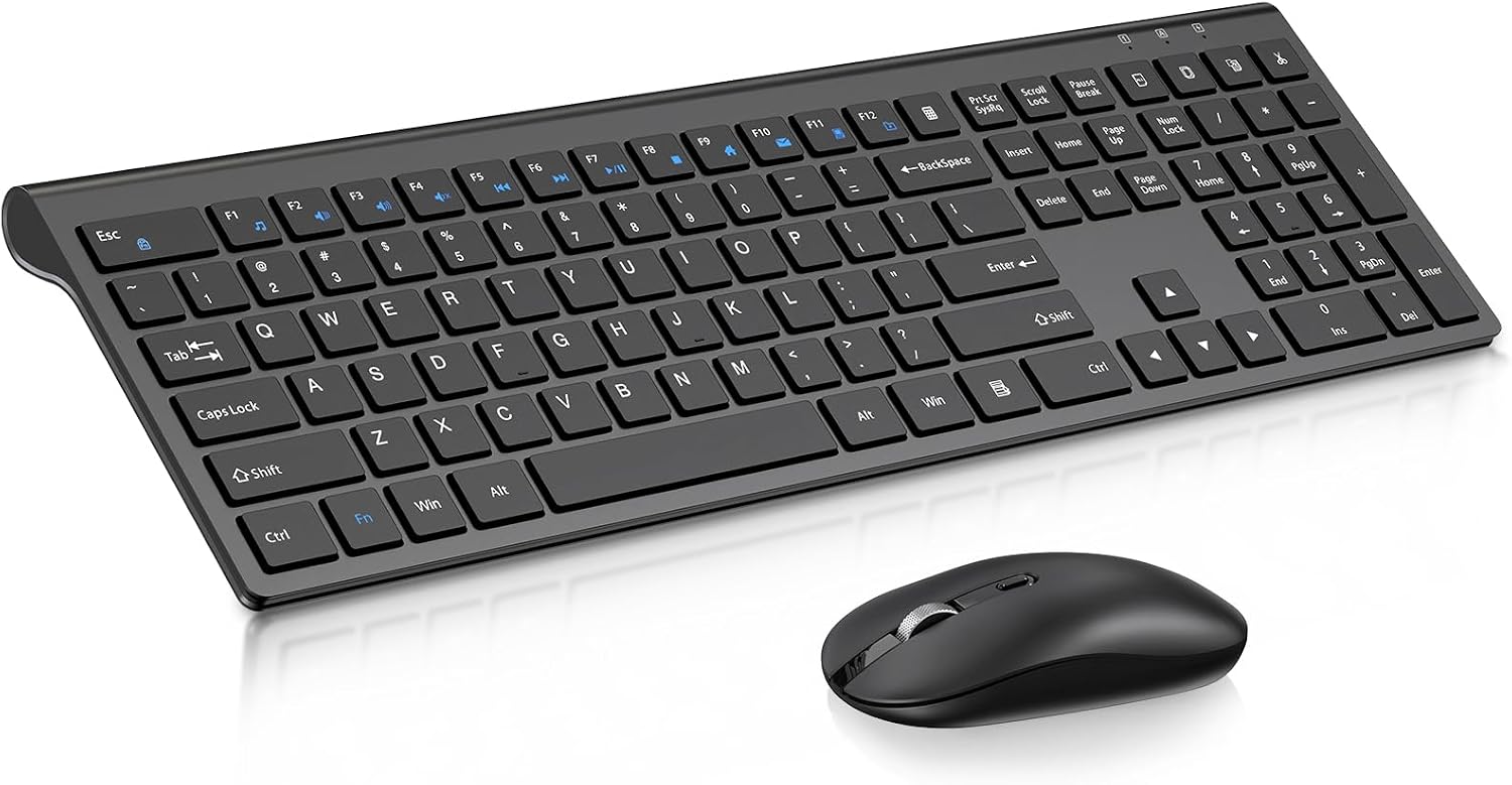 KIT DE TECLADO Y MOUSE INALÁMBRICO CIMETECH FULL SIZE GRIS - 1
