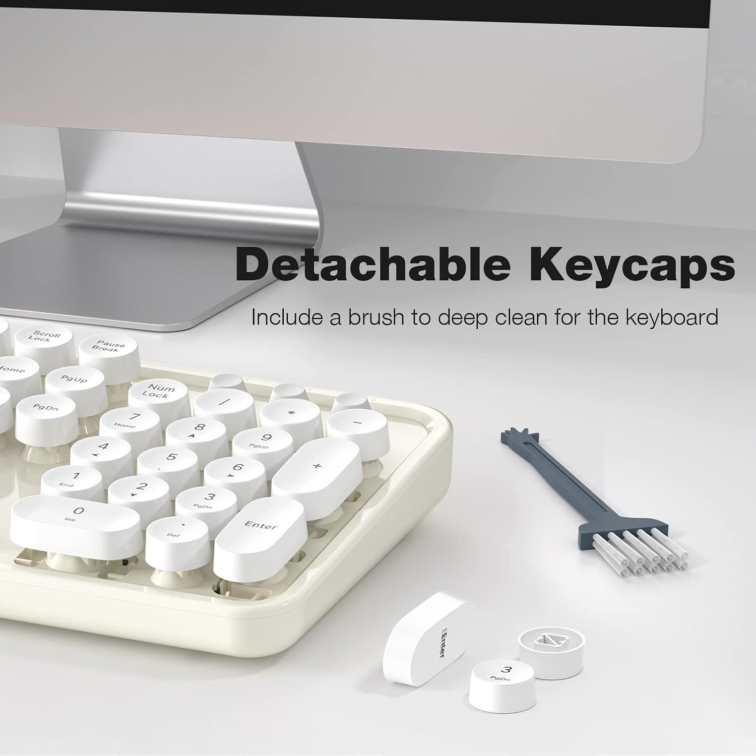 KIT INALÁMBRICO DE TECLADO Y MOUSE MOFII TAMAÑO COMPLETO 2.4G COLOR BLANCO HUESO - 5