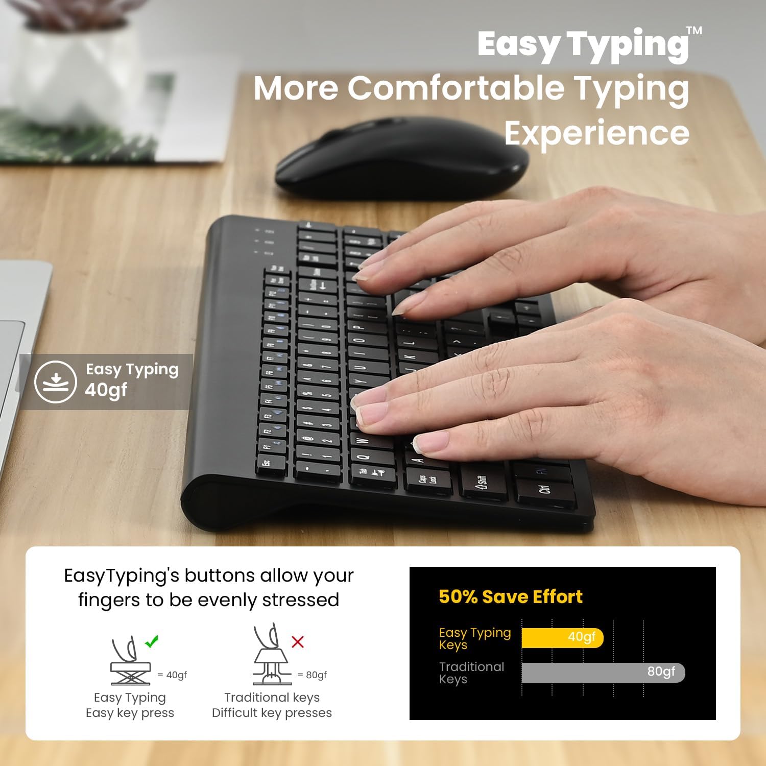 KIT DE TECLADO Y MOUSE INALÁMBRICO CIMETECH MATTE BLACK - 5