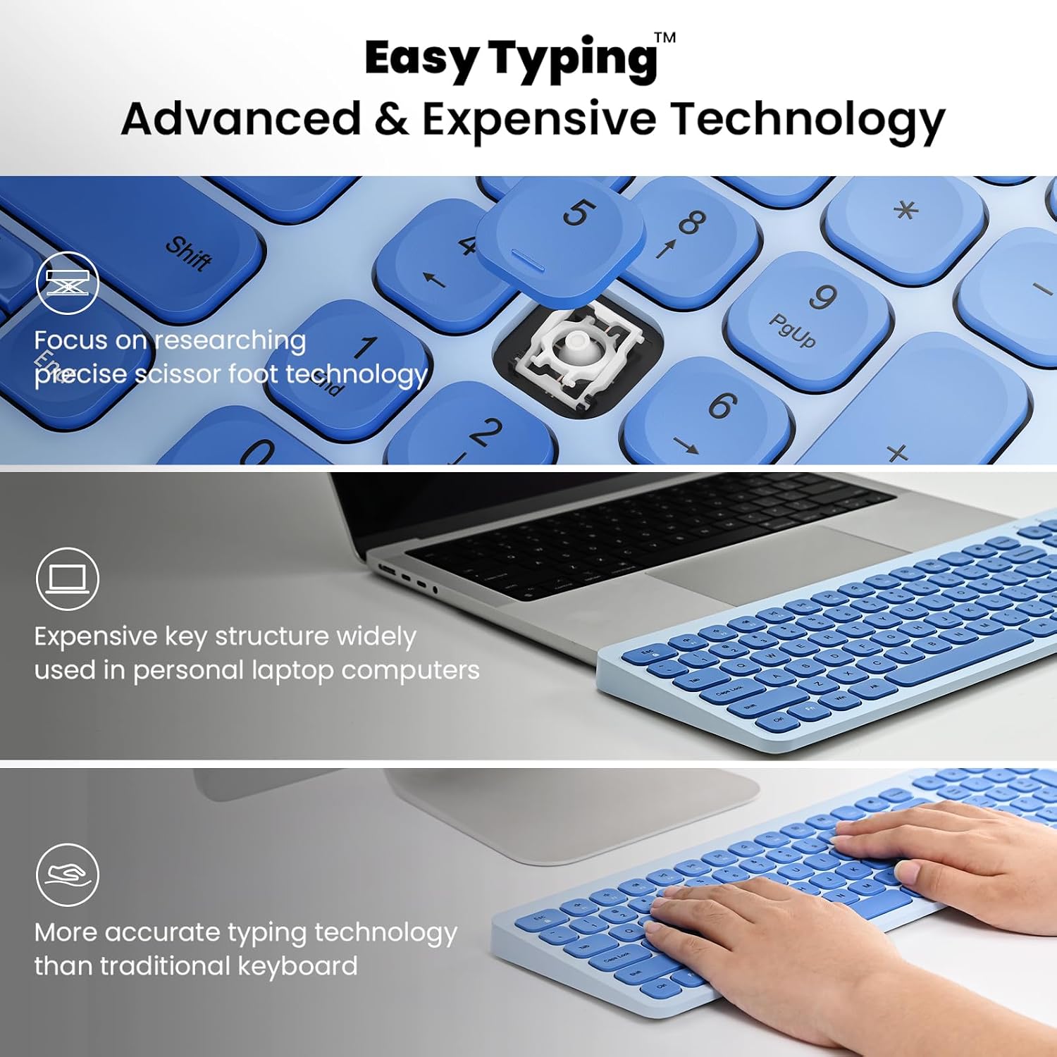 KIT INALÁMBRICO DE TECLADO Y MOUSE CIMETECH AZUL - 4