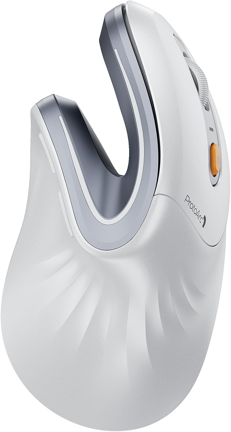 MOUSE ERGONÓMICO VERTICAL INALÁMBRICO PROTOARC EM11 NL BLANCO - 1