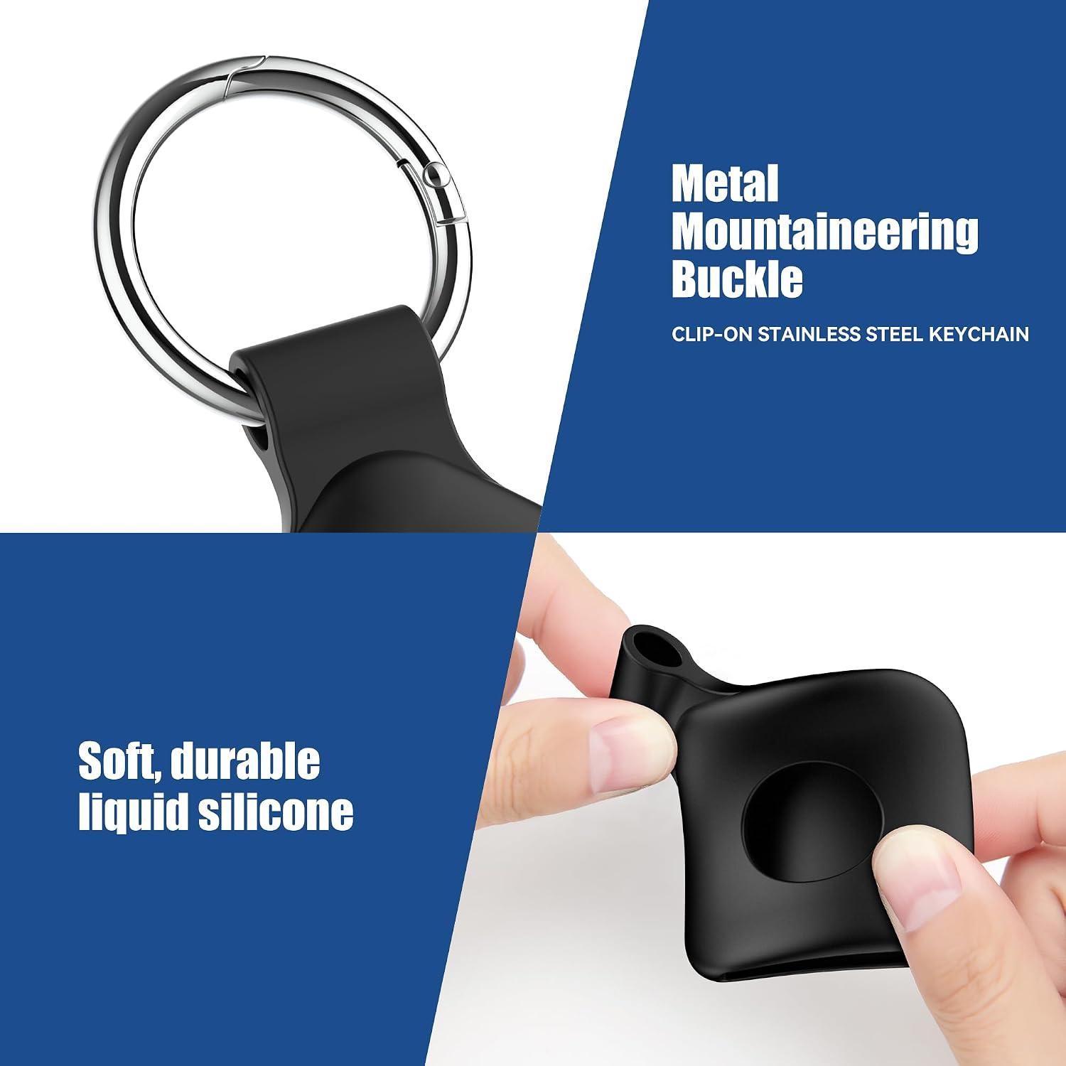 FUNDA DE SILICONA DDJ PARA UGREEN TRACKER TAGS CON LLAVERO, PACK DE 4 - 4