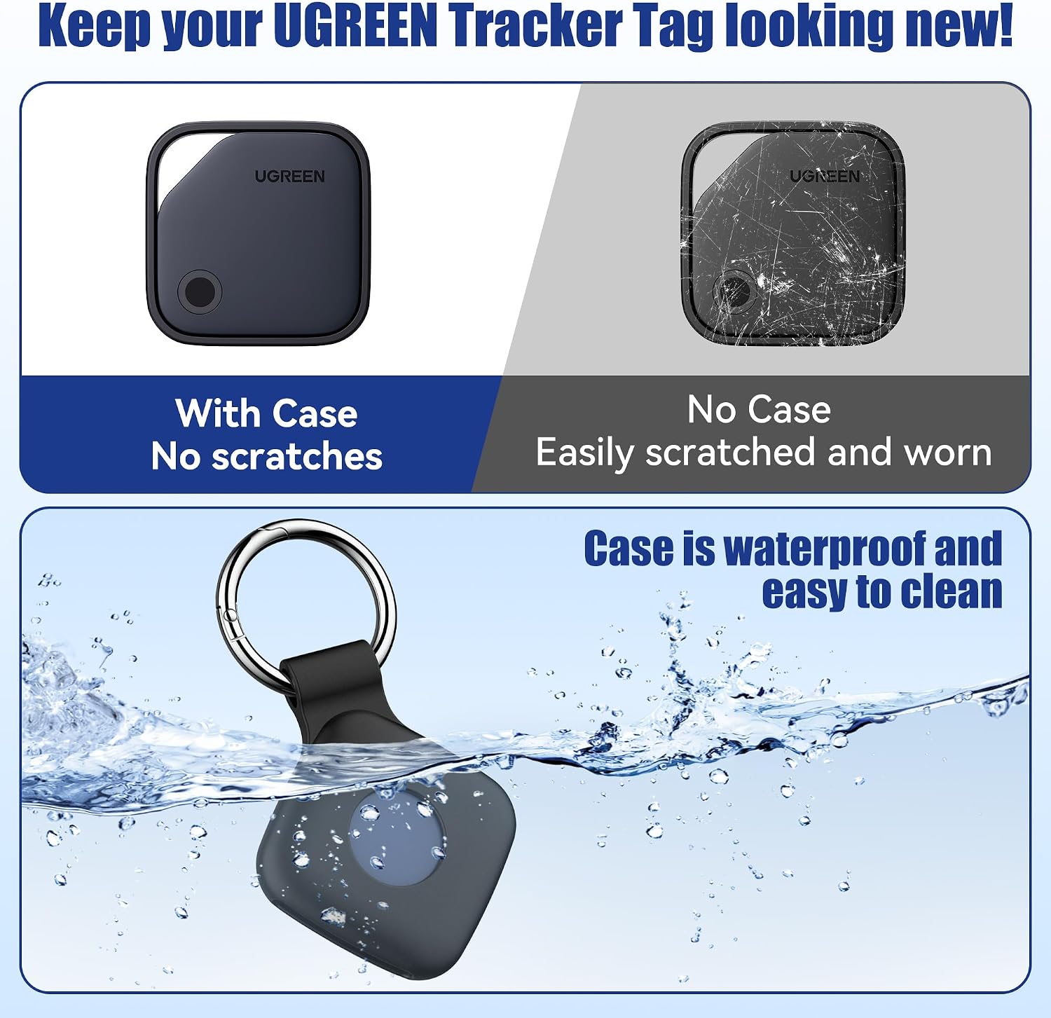 FUNDA DE SILICONA DDJ PARA UGREEN TRACKER TAGS CON LLAVERO, PACK DE 4 - 5