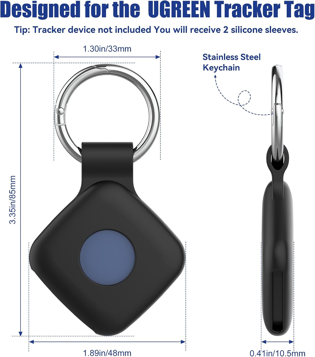 FUNDA DE SILICONA DDJ PARA UGREEN TRACKER TAGS 4 UNIDADES CON LLAVERO - 5