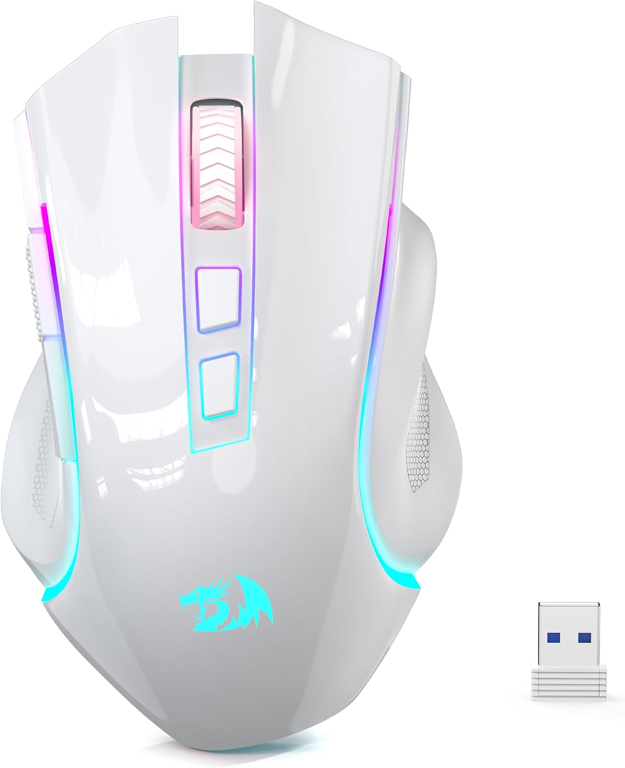 MOUSE INALÁMBRICO REDRAGON M602 GRIFFIN RGB GAMING TRI-MODE 8000DPI BLANCO - 1