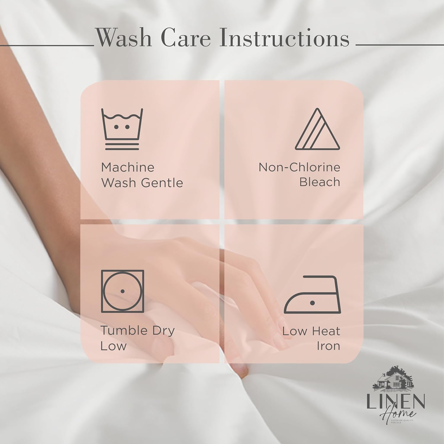 JUEGO DE SÁBANAS LINEN HOME KING 100% ALGODÓN PERCALE 4 PIEZAS ROSADO CEPILLADO - 5