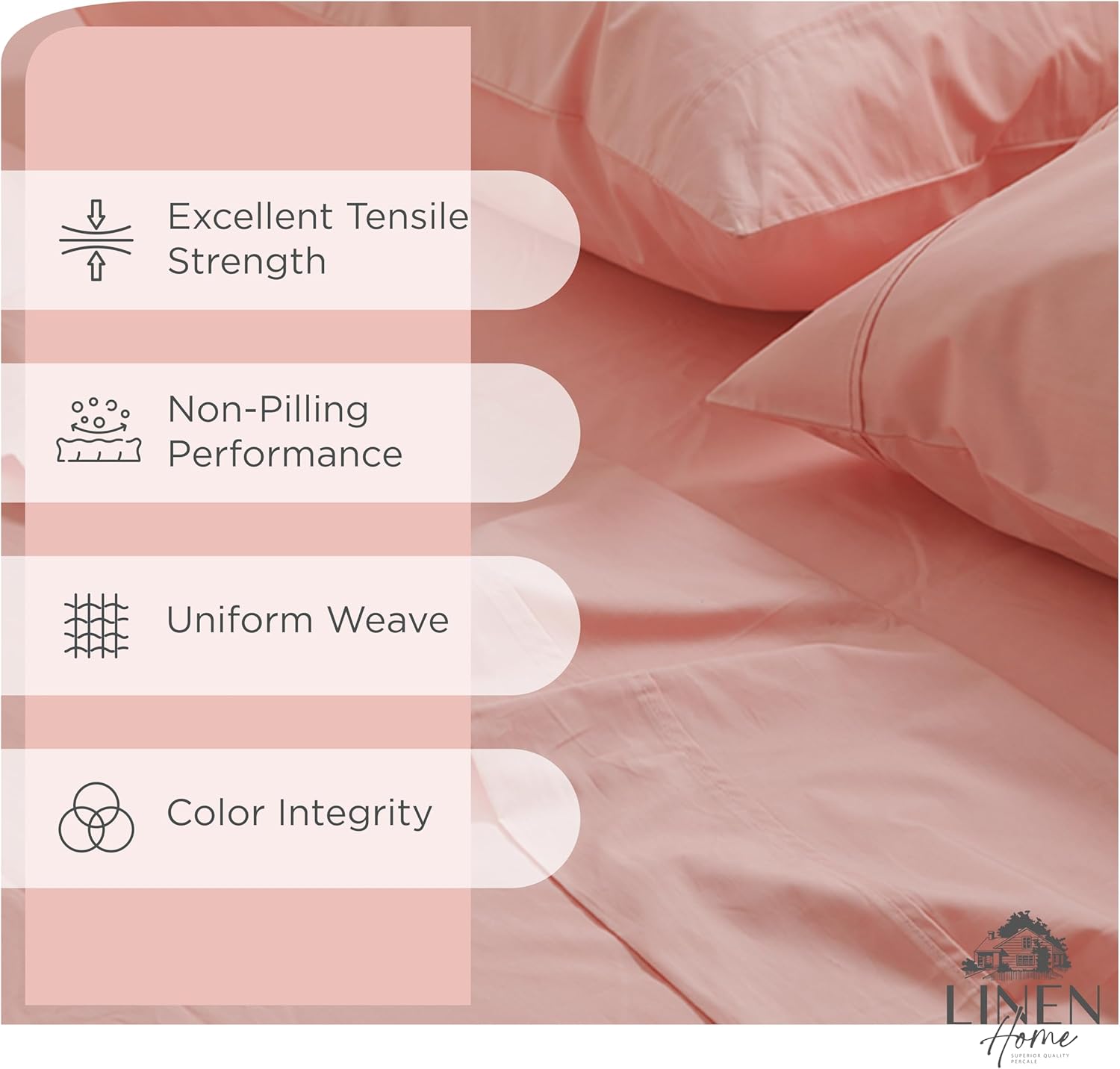 JUEGO DE SÁBANAS LINEN HOME KING 100% ALGODÓN PERCALE ENGLISH ROSE 4 PIEZAS - 2