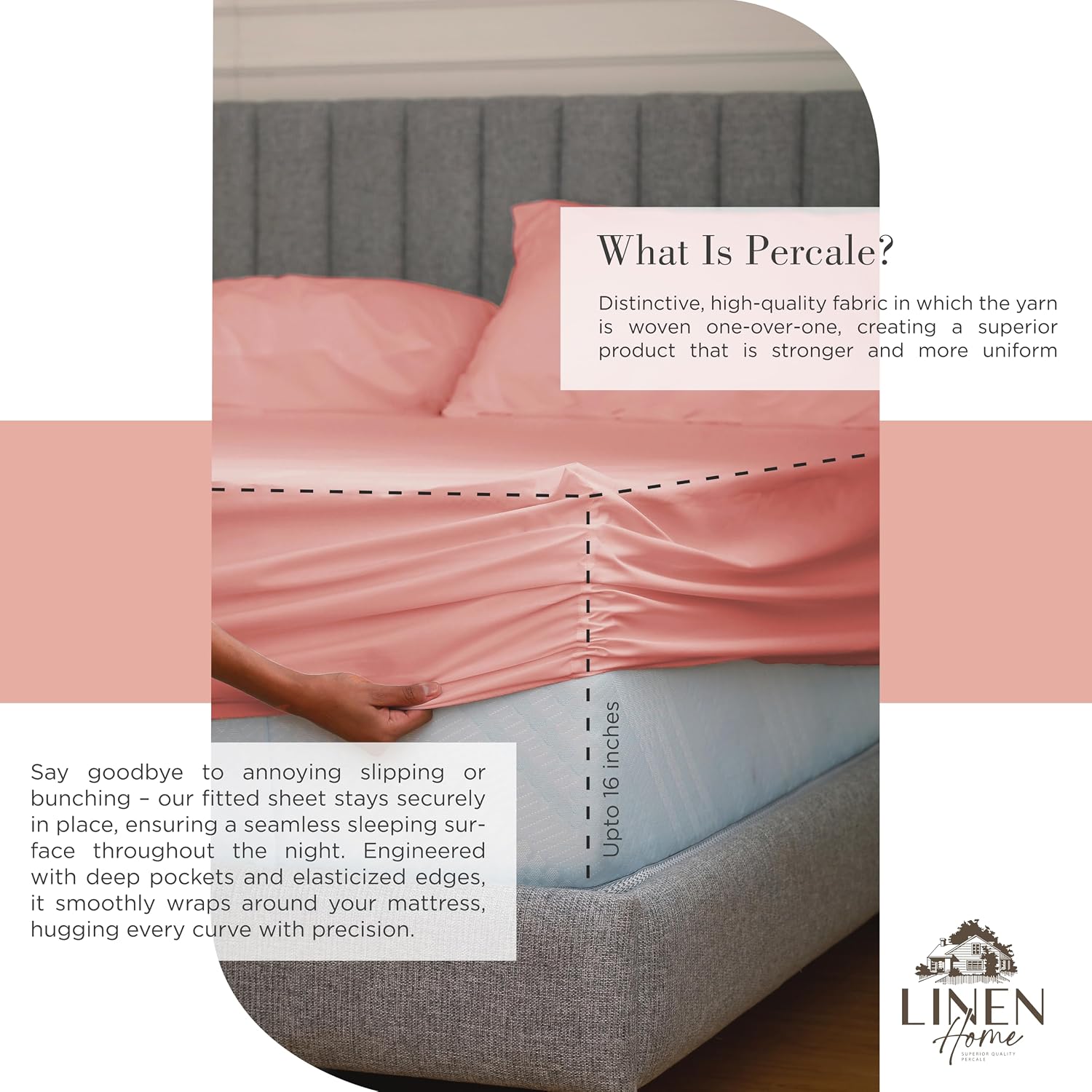 JUEGO DE SÁBANAS LINEN HOME KING 100% ALGODÓN PERCALE ENGLISH ROSE 4 PIEZAS - 4
