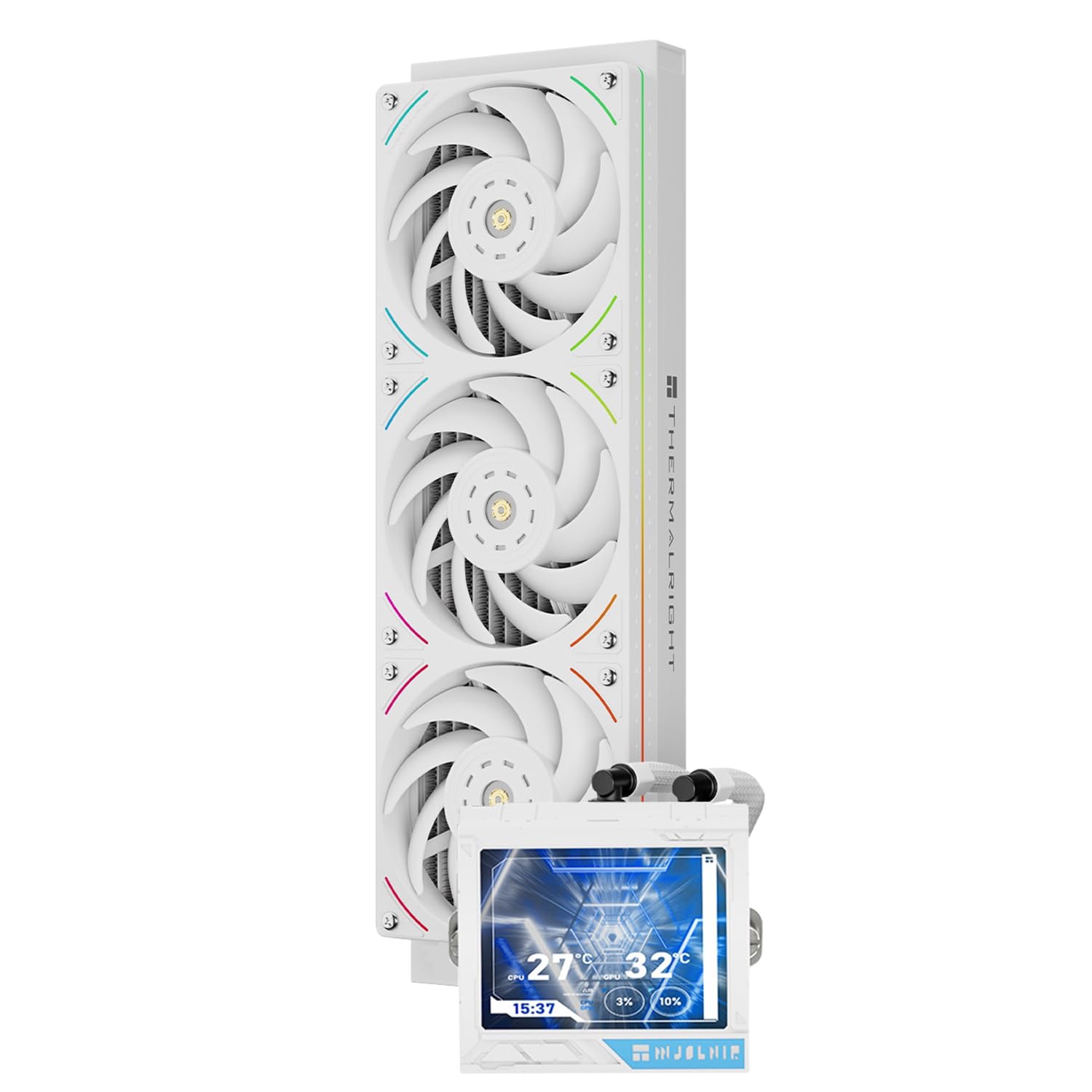 ENFRIADOR LÍQUIDO PARA CPU THERMALRIGHT MJOLNIR VISION 360 UB PRO ARGB BLANCO CON PANTALLA LCD 3.5'' - 1
