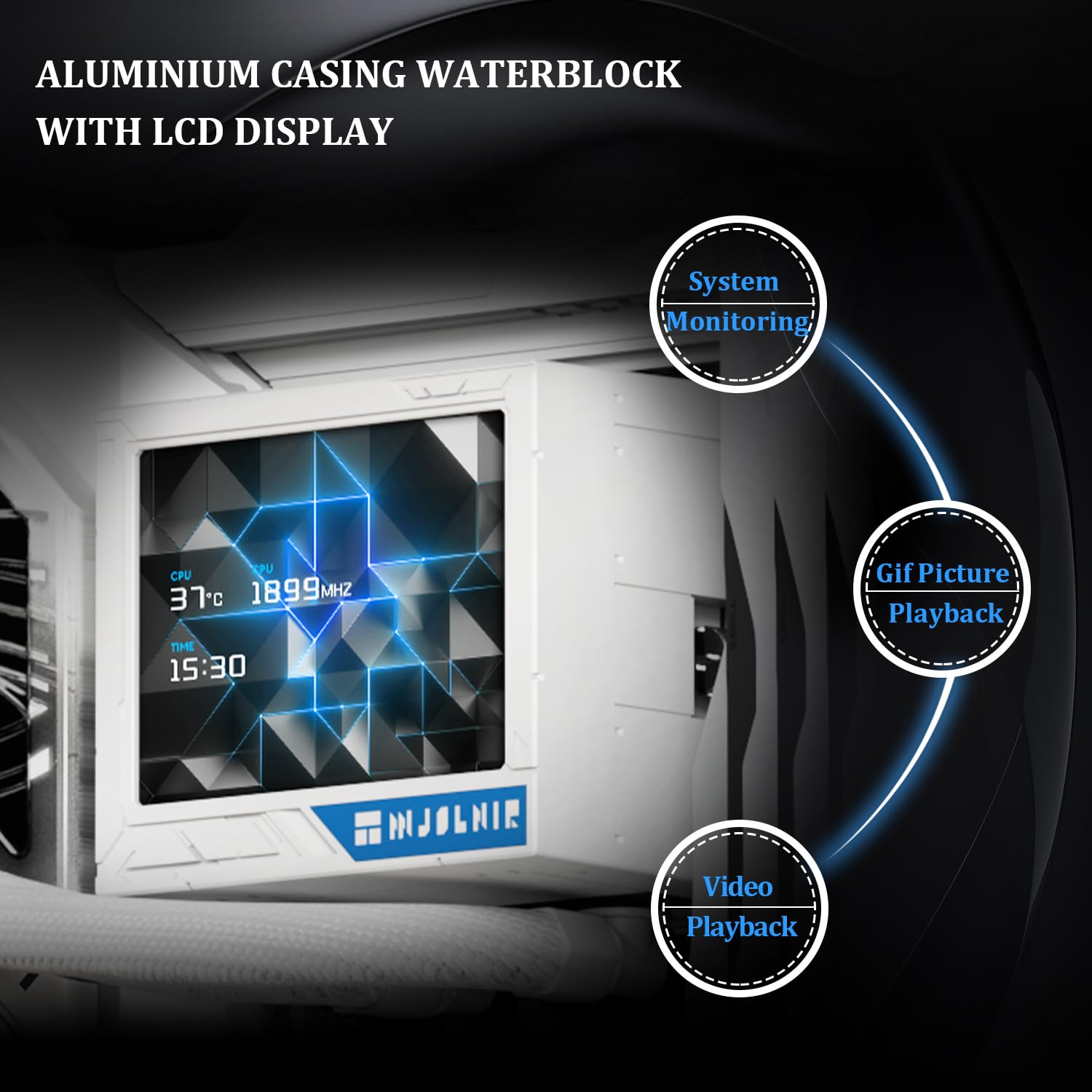 ENFRIADOR LÍQUIDO PARA CPU THERMALRIGHT MJOLNIR VISION 360 UB PRO ARGB BLANCO CON PANTALLA LCD 3.5'' - 4