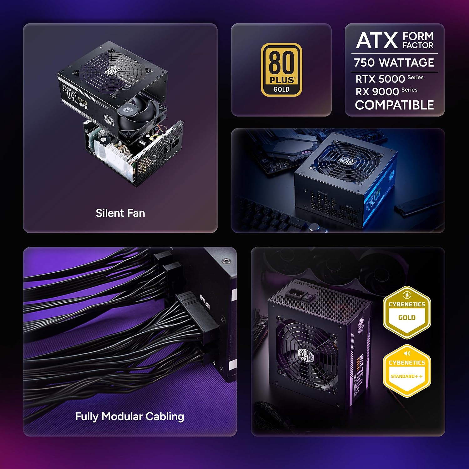 FUENTE DE PODER COOLER MASTER MWE GOLD 750 V2 TOTALMENTE MODULAR - 2