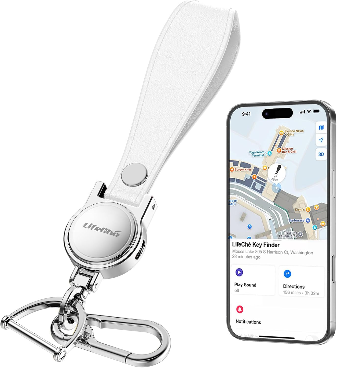 LLAVERO LOCALIZADOR LIFECHÉ FIND MY ACERO INOXIDABLE RECARGABLE - 1