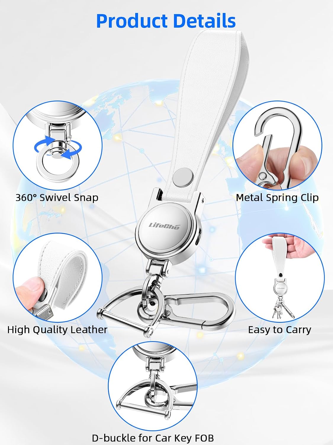 LLAVERO LOCALIZADOR LIFECHÉ FIND MY ACERO INOXIDABLE RECARGABLE - 5