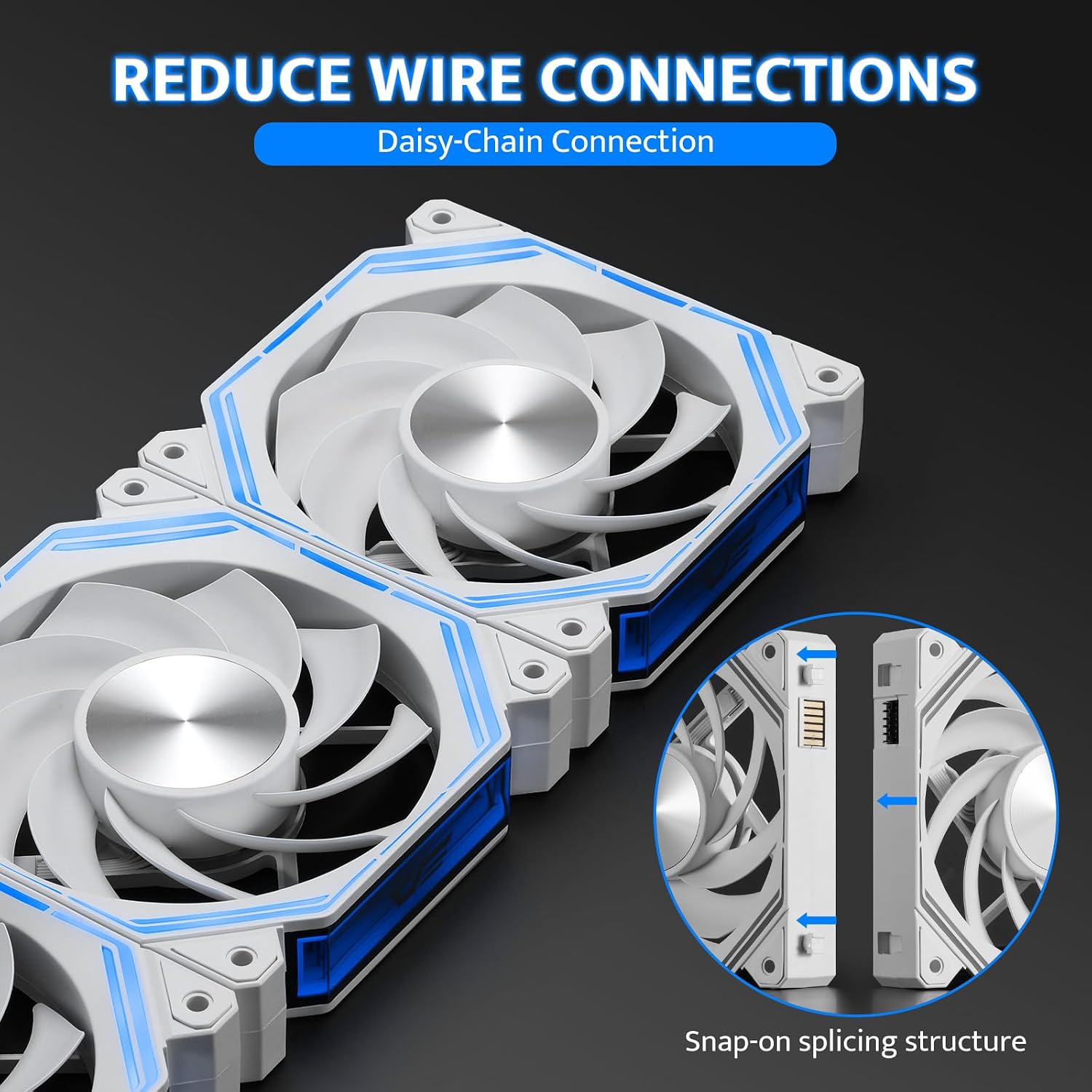 VENTILADOR PARA PC DARKFLASH INF34 120MM REVERSO BLANCO CON DAISY-CHAIN - 2