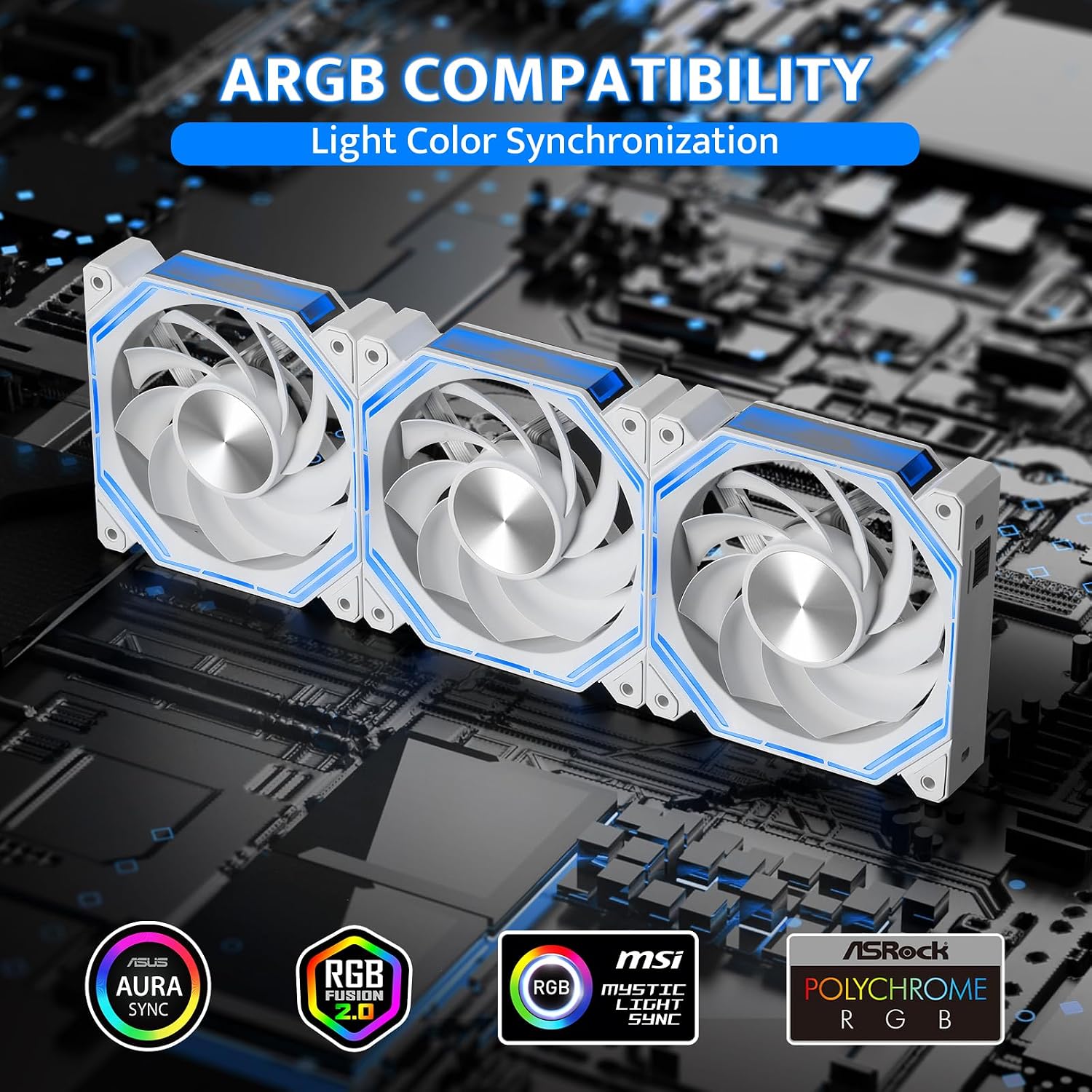 VENTILADOR PARA PC DARKFLASH INF34 120MM REVERSO BLANCO CON DAISY-CHAIN - 3