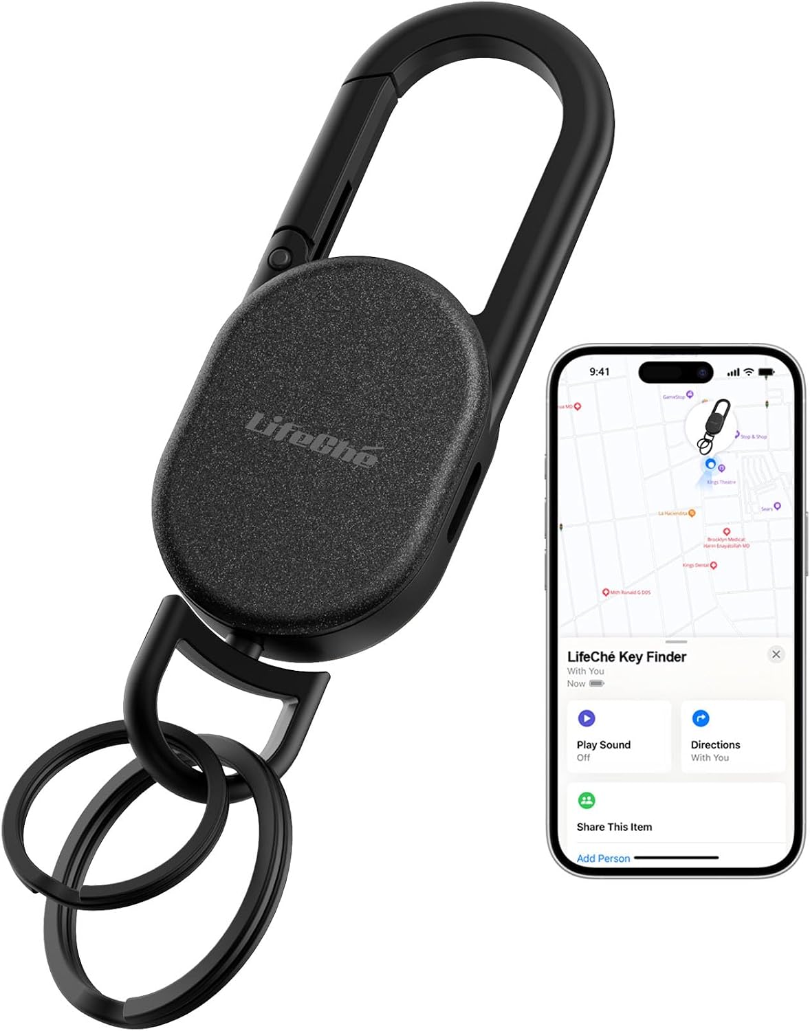 LLAVERO LOCALIZADOR LIFECHÉ FIND MY KEY ACERO INOXIDABLE RECARGABLE - 1