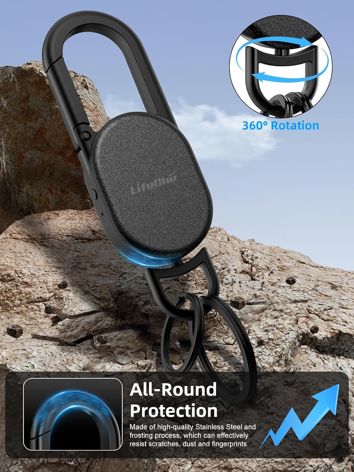 LLAVERO LOCALIZADOR LIFECHÉ FIND MY KEY ACERO INOXIDABLE RECARGABLE - 5