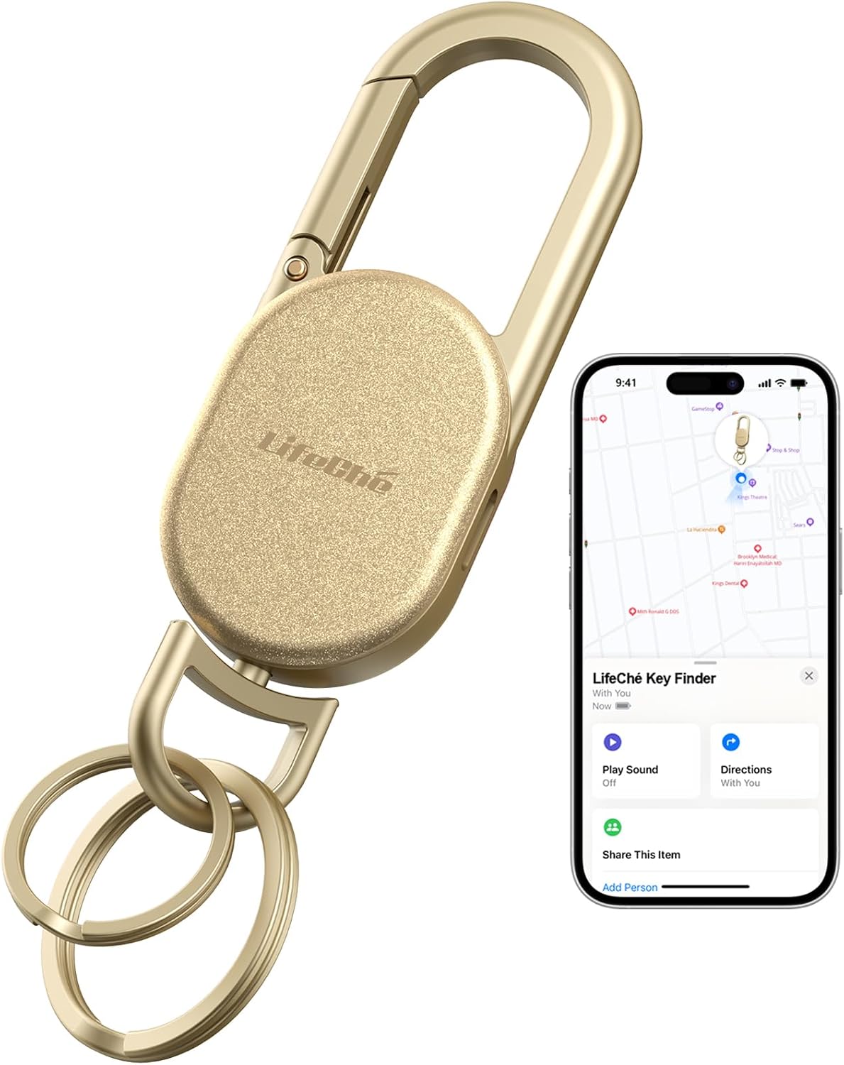 LLAVERO LOCALIZADOR LIFECHÉ FIND MY KEY ACERO INOXIDABLE RECARGABLE - 1