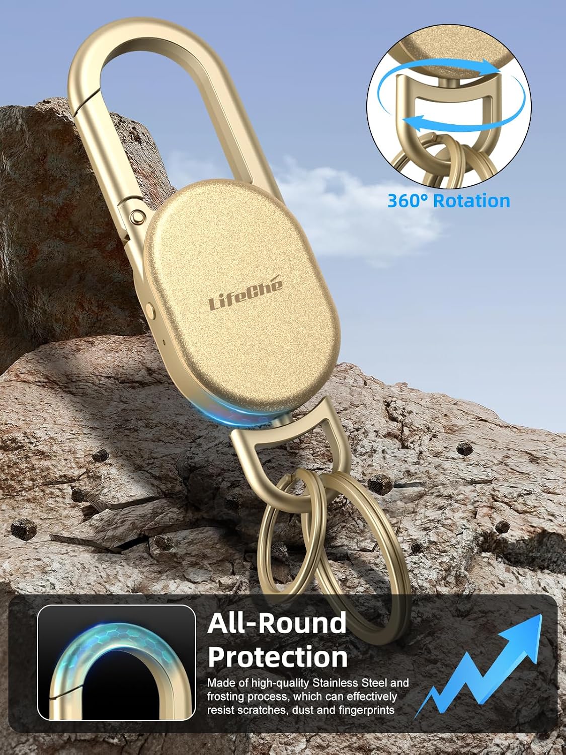LLAVERO LOCALIZADOR LIFECHÉ FIND MY KEY ACERO INOXIDABLE RECARGABLE - 5