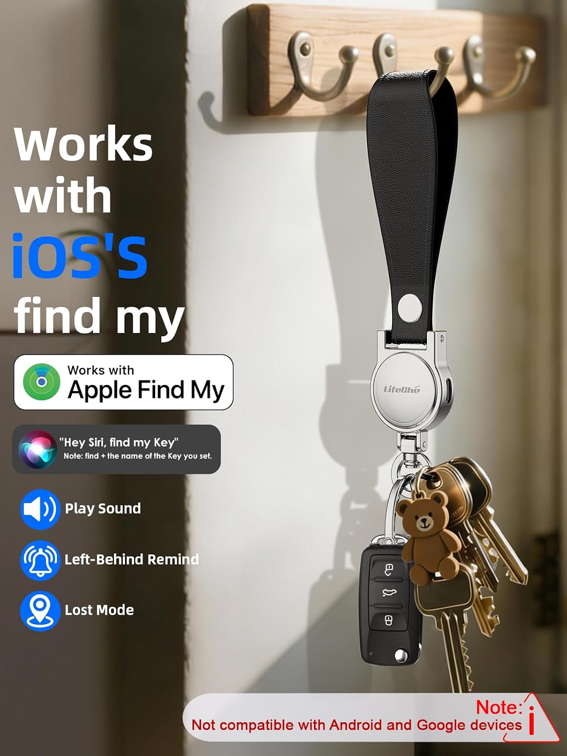 LLAVERO LOCALIZADOR LIFECHÉ FIND MY ACERO INOXIDABLE RECARGABLE - 2